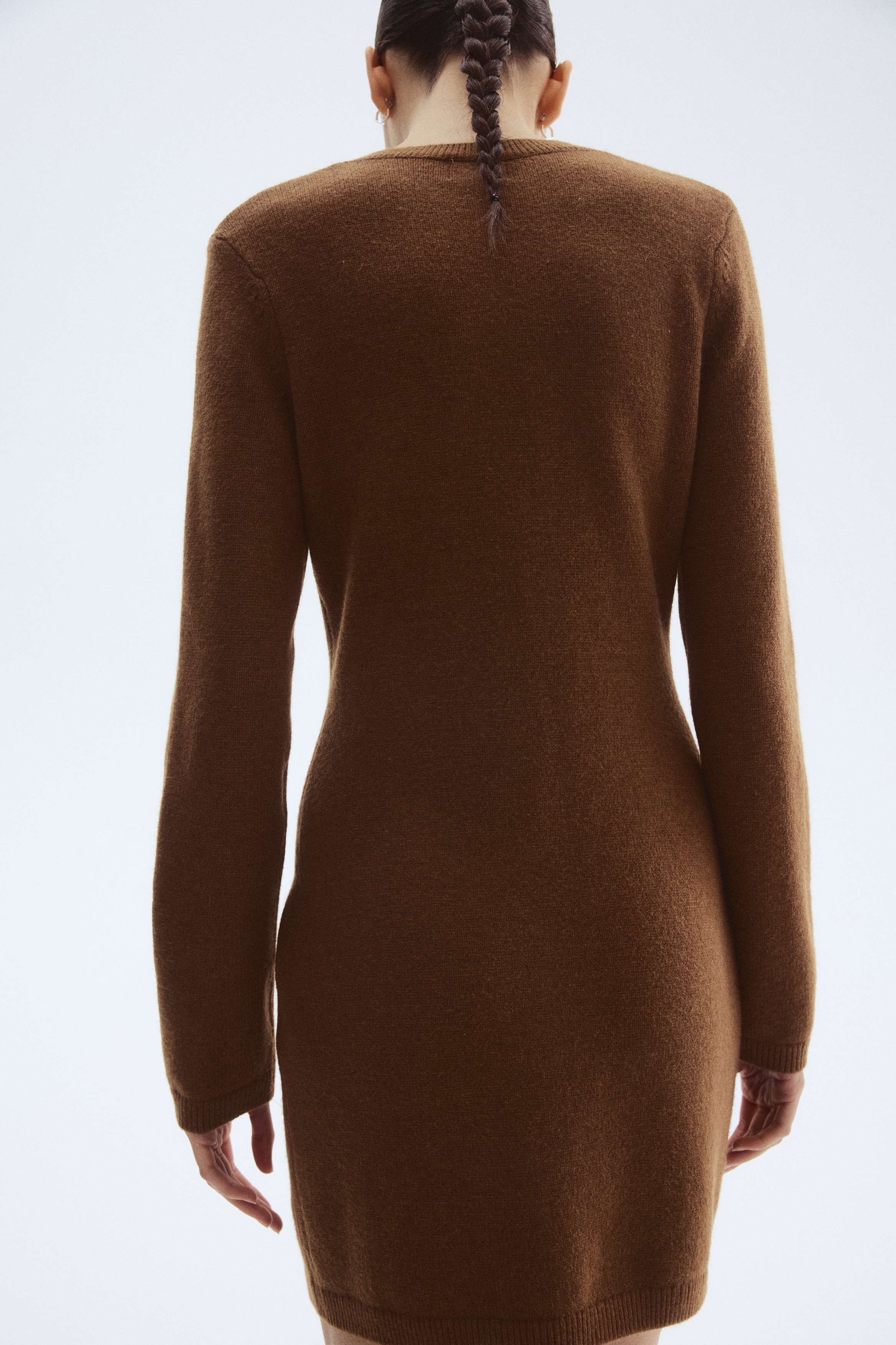 Knitted button-front dress