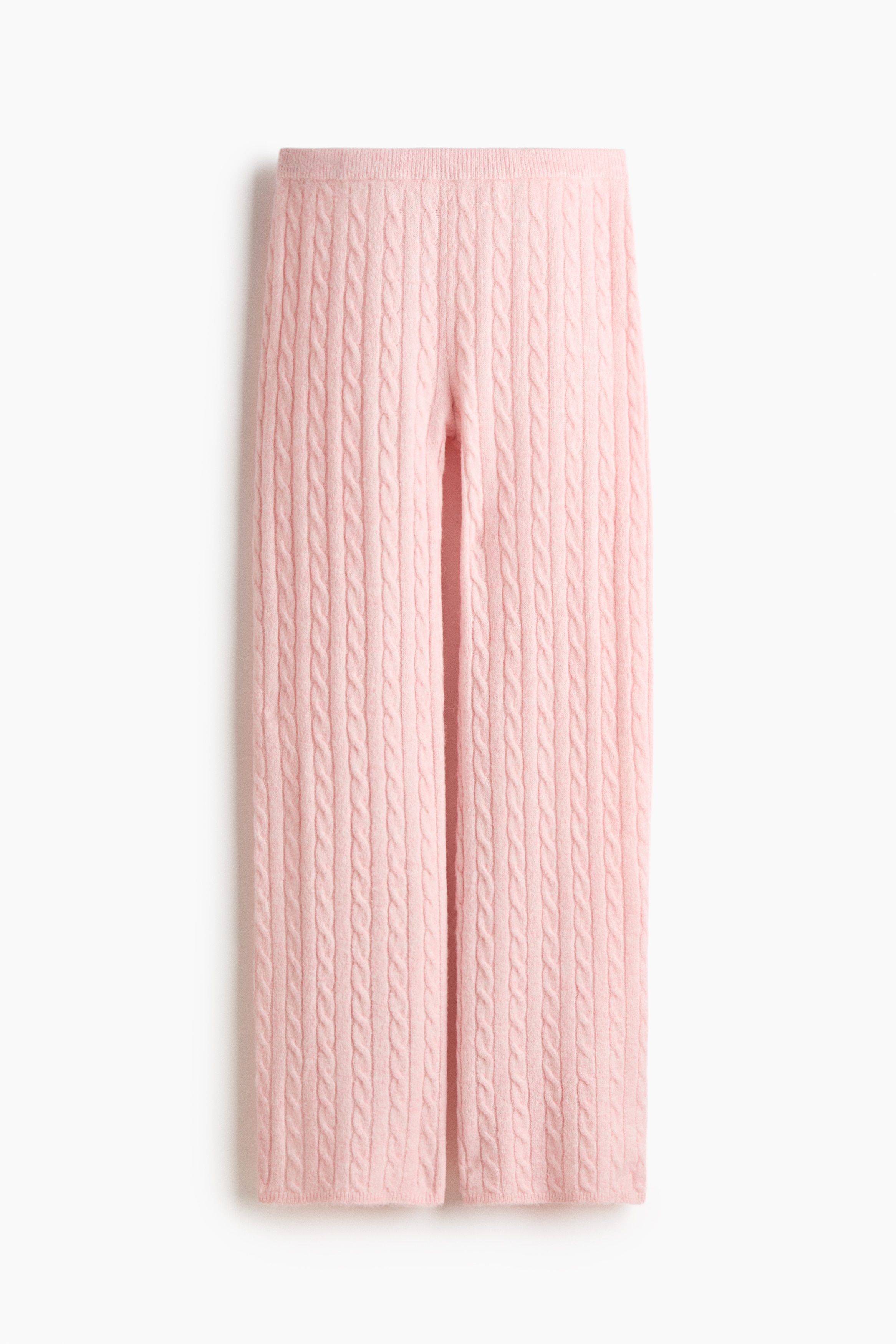Cable-knit trousers - Pink/Navy blue/Cream/Grey marl