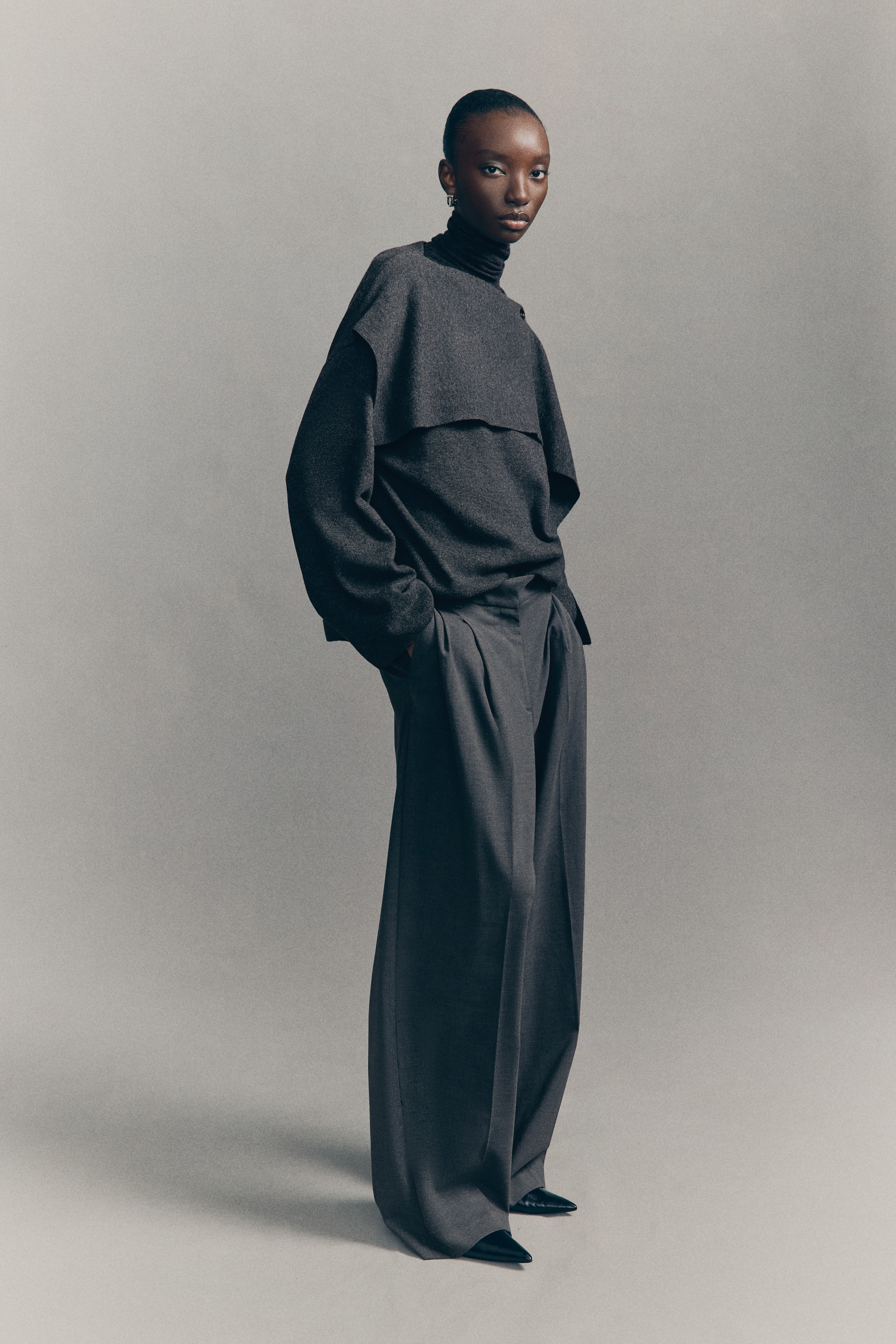 修身寬管褲 - Dark grey/深咖啡色/黑色/混灰色/淺米色/酒紅色