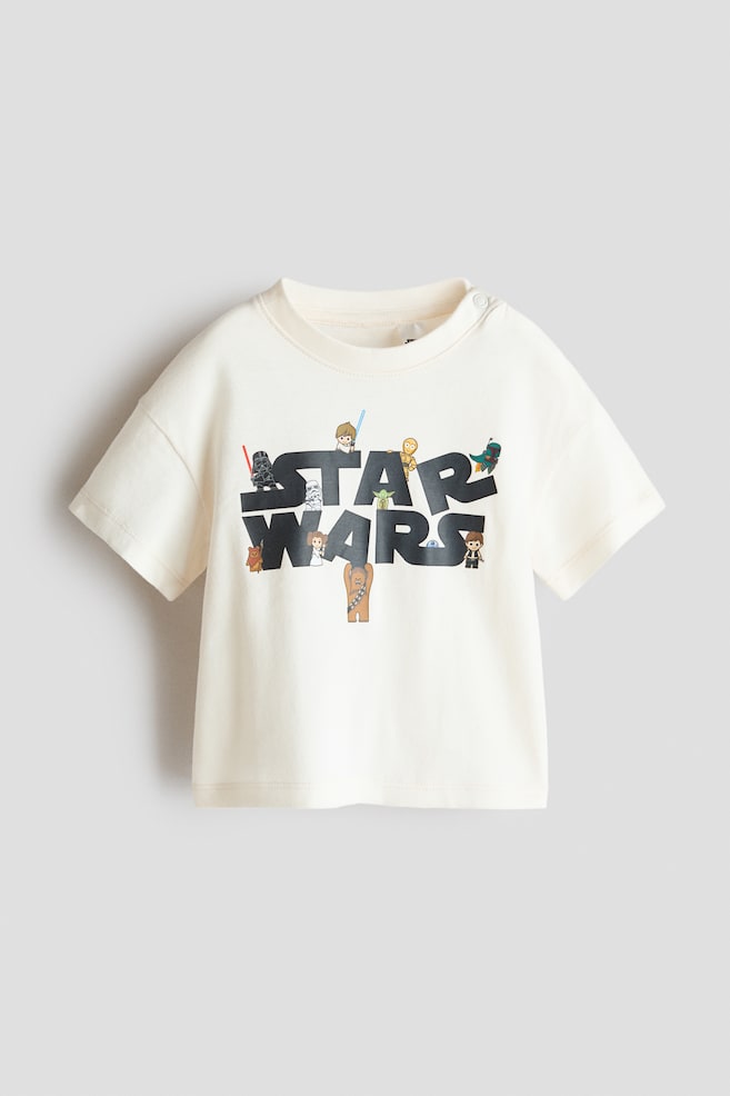 Camiseta estampada de algodón - Blanco/Star Wars/Verde menta/Mickey Mouse/Azul marino/Superman/Beige/El rey león/Azul claro/Mickey Mouse/Blanco/Bluey/Blanco/Mickey Mouse - 1