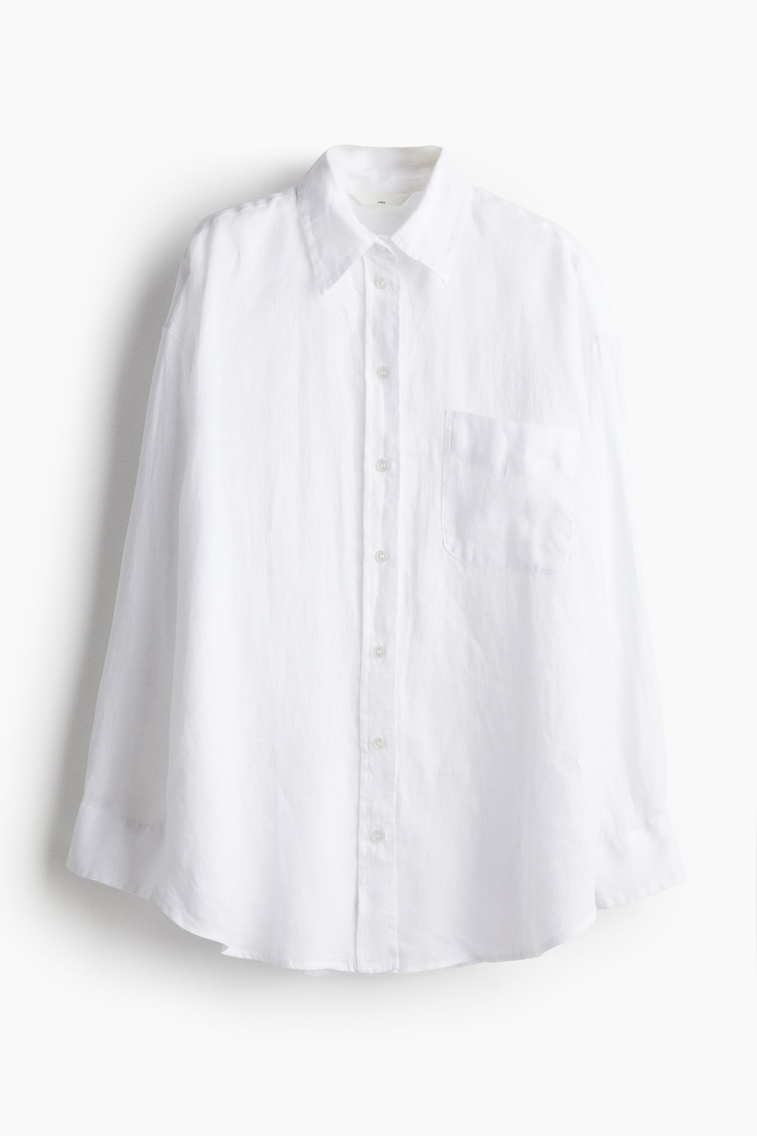 Oversized Linen Shirt - White/Black/Navy blue/Stripe/Dark khaki green/Light pink - 2