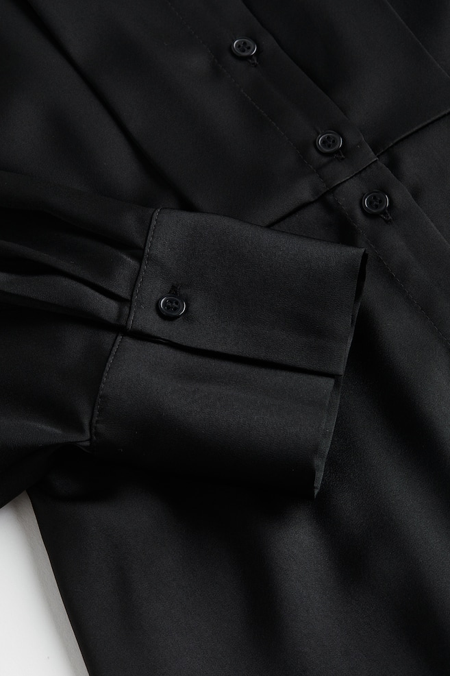 Shirt dress - Black/Black/White patterned - 3
