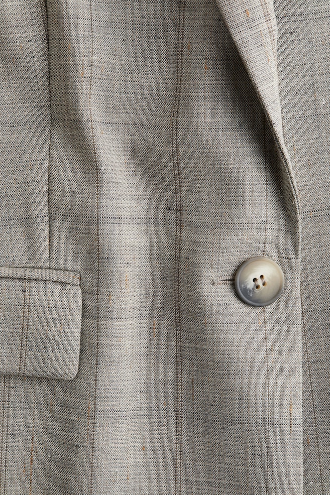 Wool-blend blazer-Light grey/Checked - 3