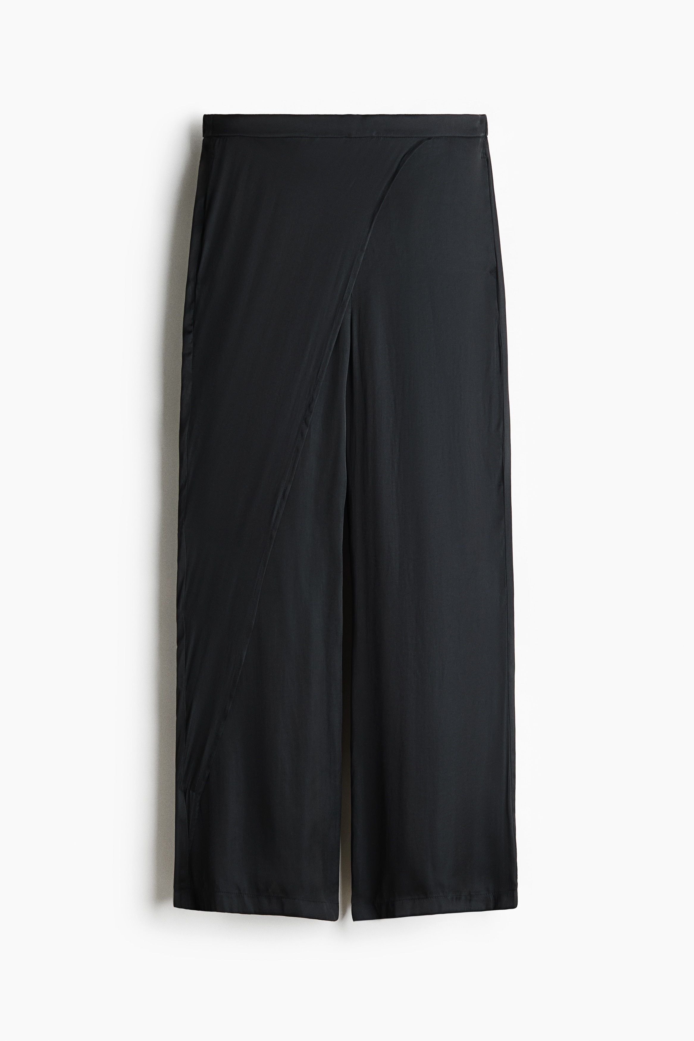 Wrap-Detail Satin Pants