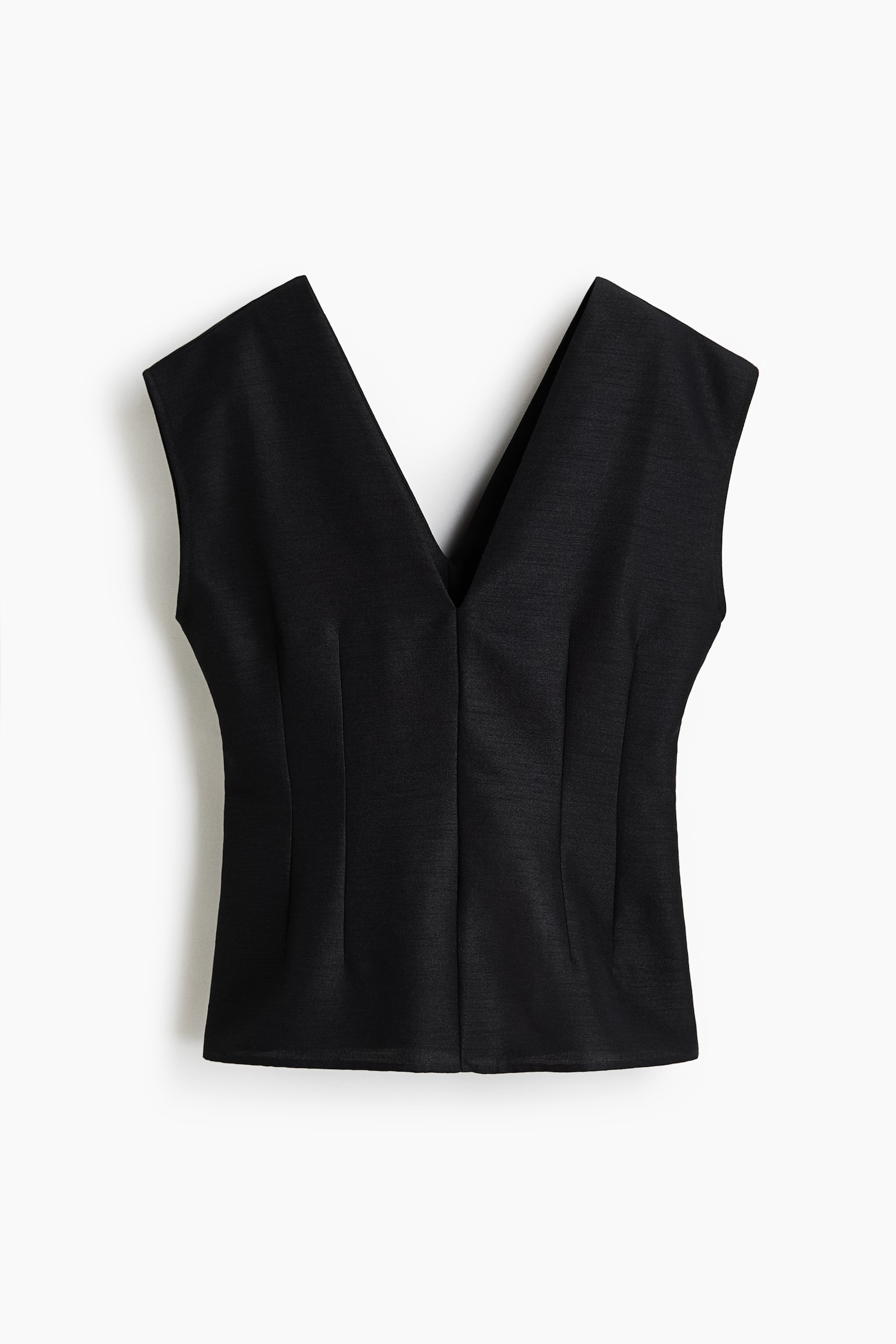 V-neck top - Black - 2