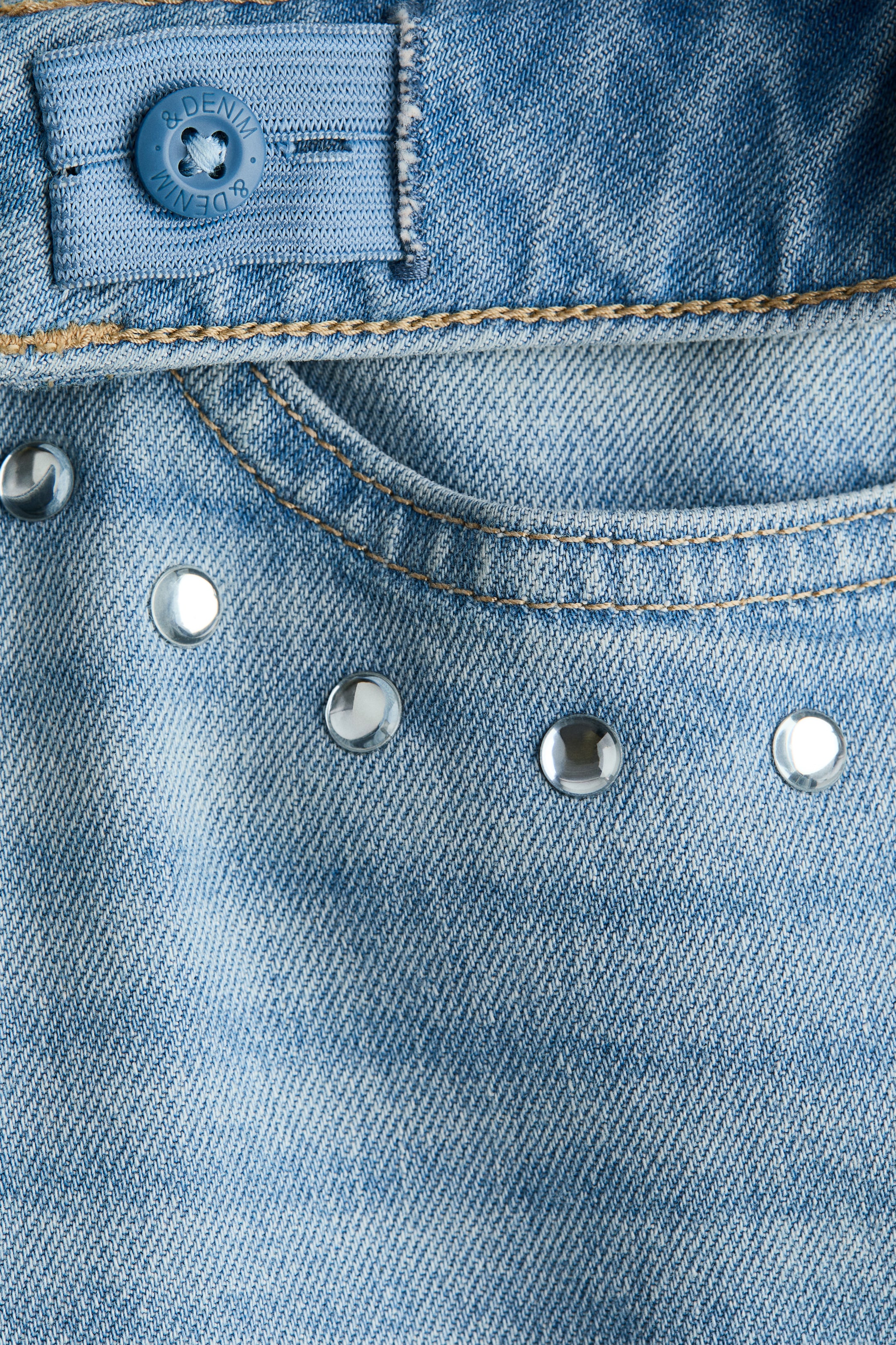 Grotere afbeelding bekijken: Studded Wide Leg Low Jeans - Licht denimblauw/studs - KINDEREN | H&M BE 5