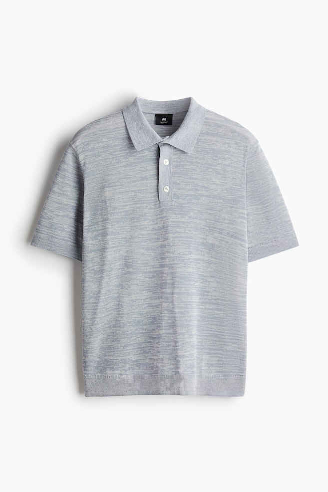 Polo Regular Fit en maille fine - Gris chiné/Beige/Beige clair - 1