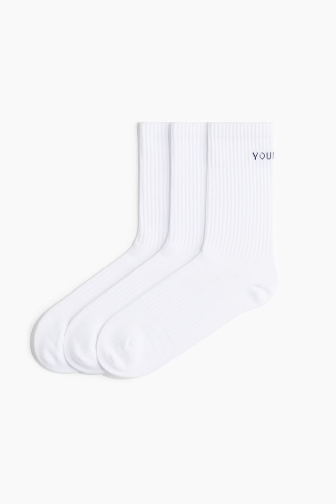 3-pack sports socks with DryMove™ - White/Light teal/Dark grey/Cream/Swirl - 1