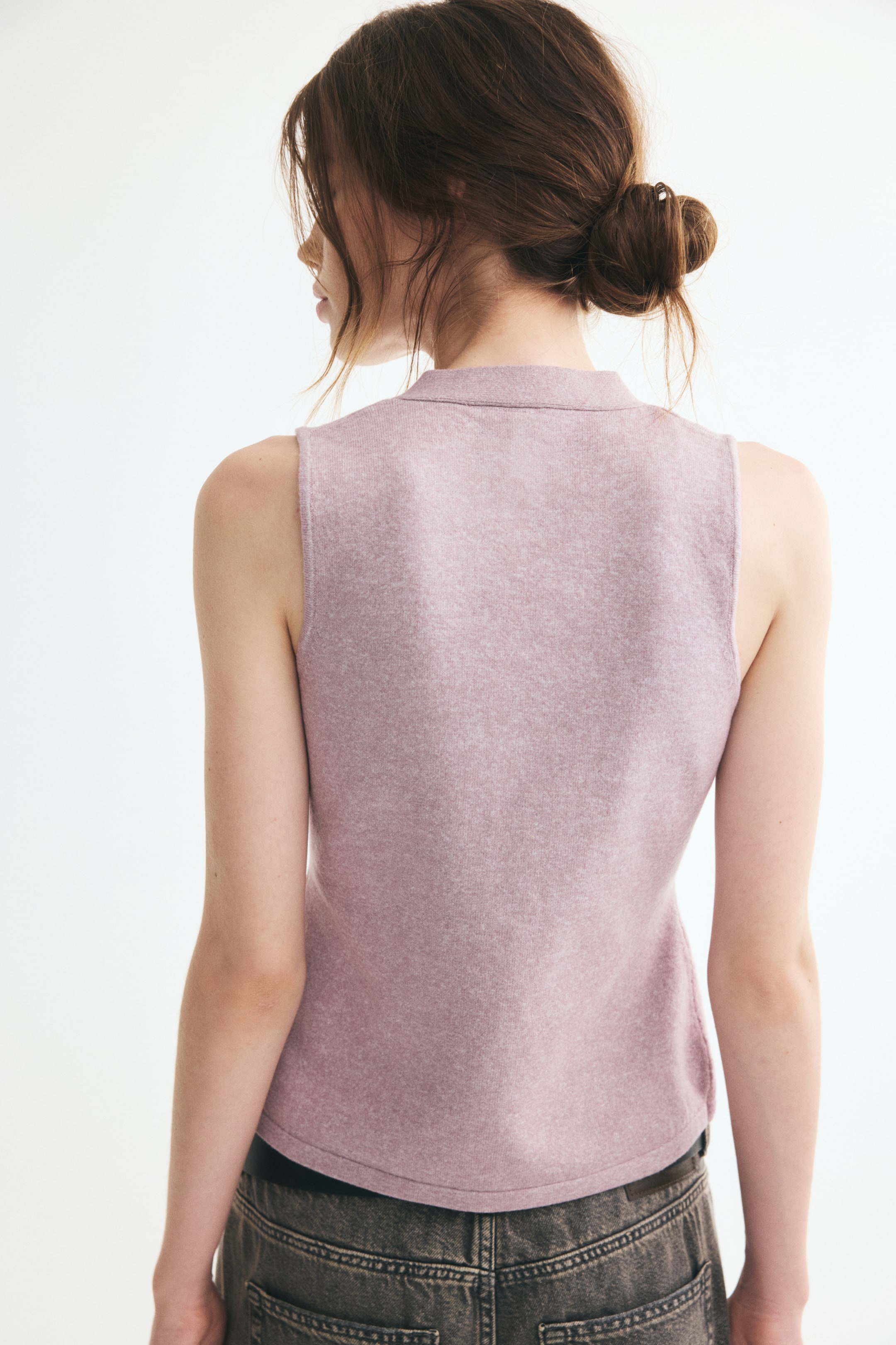 Knit Bow-Collar Top