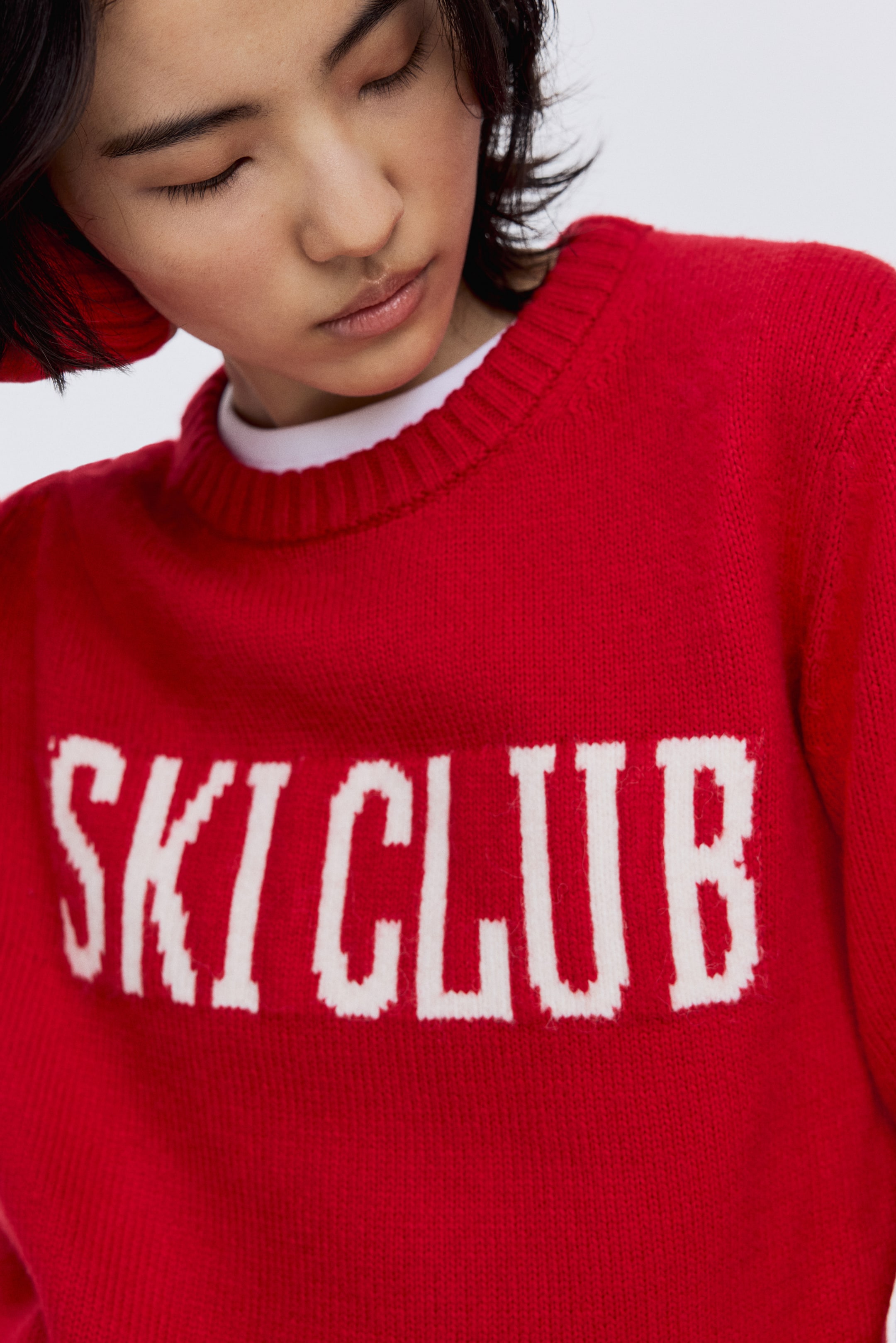 Agrandir l'image: Pull en maille jacquard - Rouge/Ski Club - FEMME | H&M BE 2
