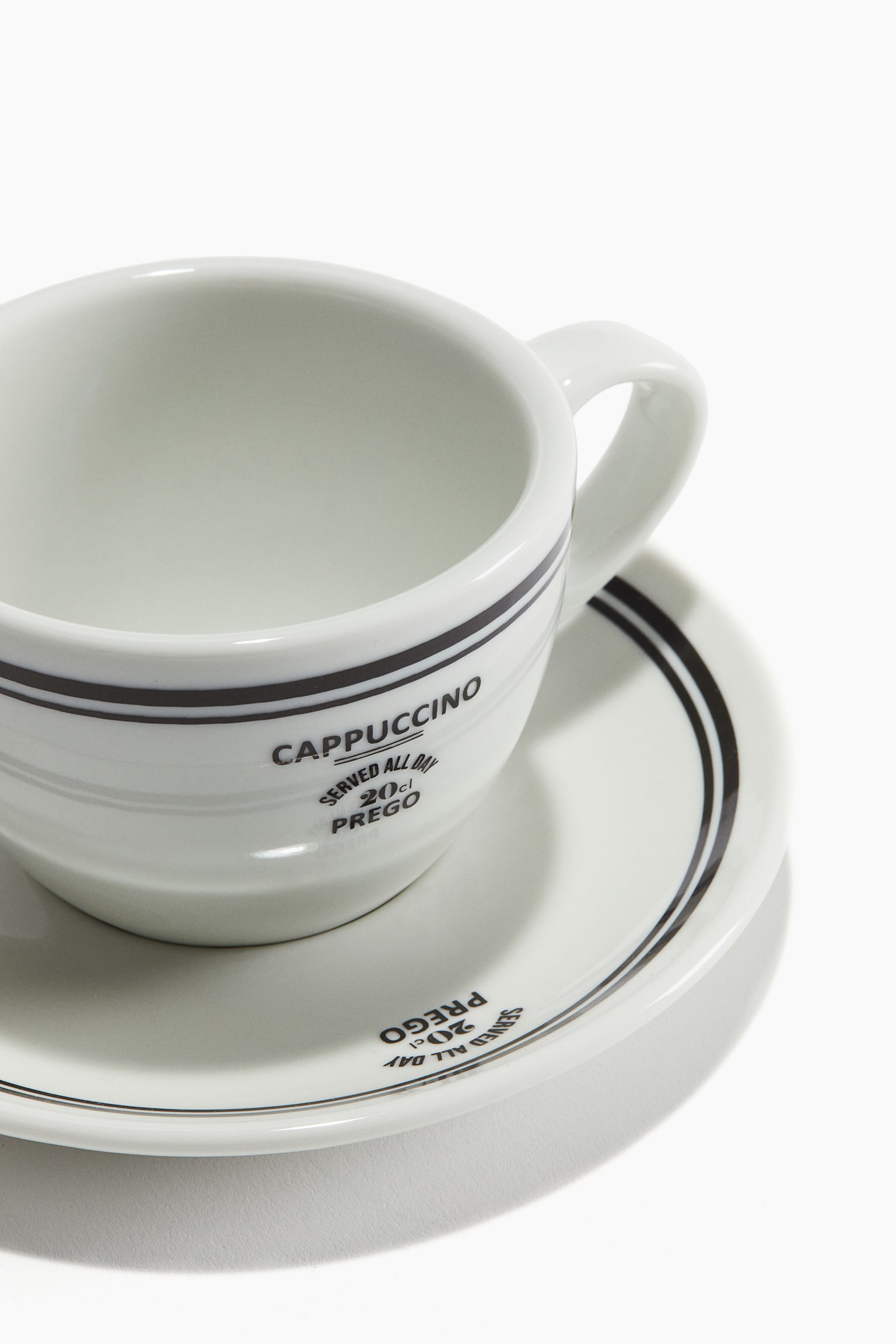 Cappuccino cup and saucer - White/Black - 3