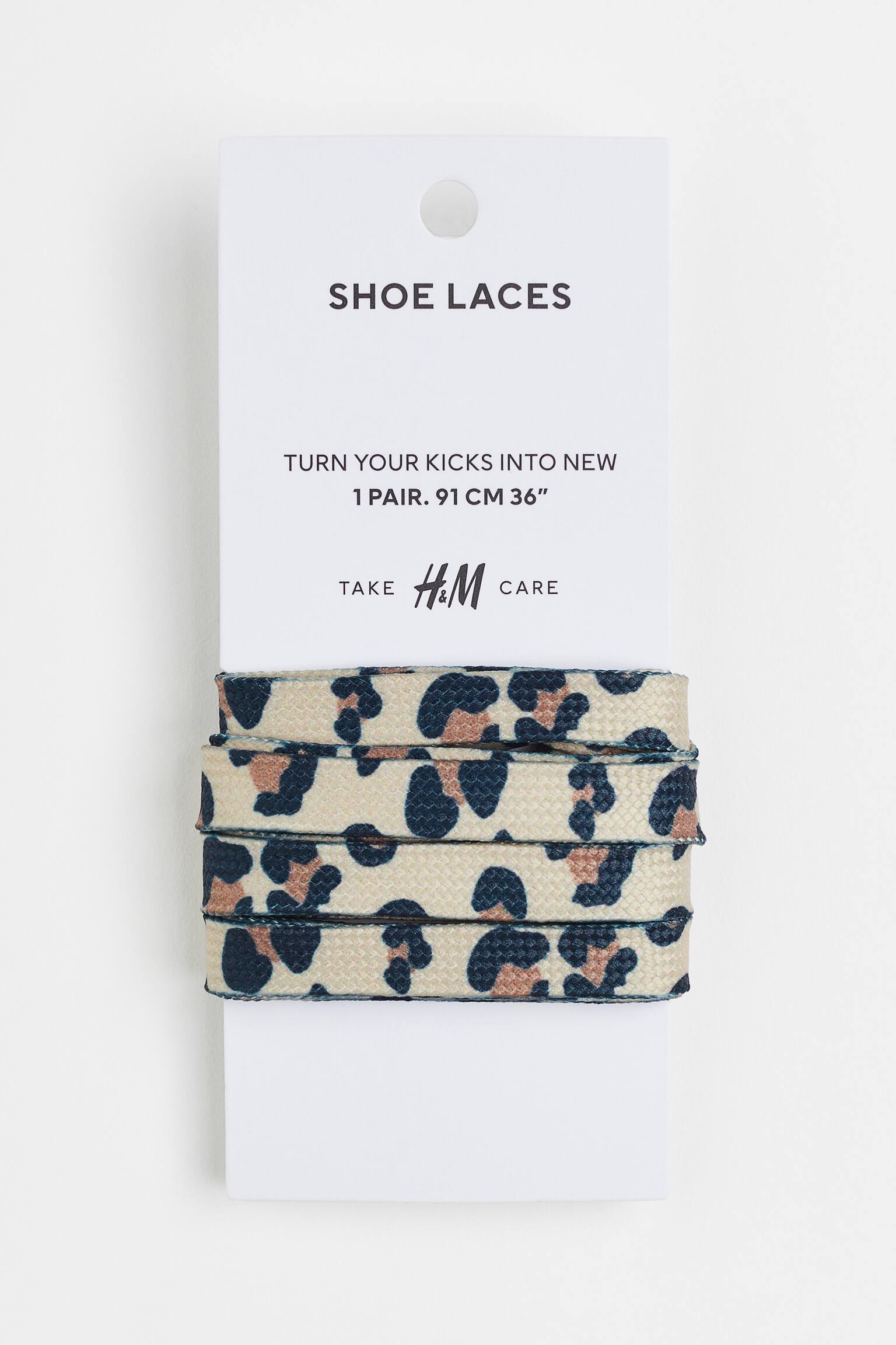 Shoe Laces - Light beige/Leopard print/White - 1