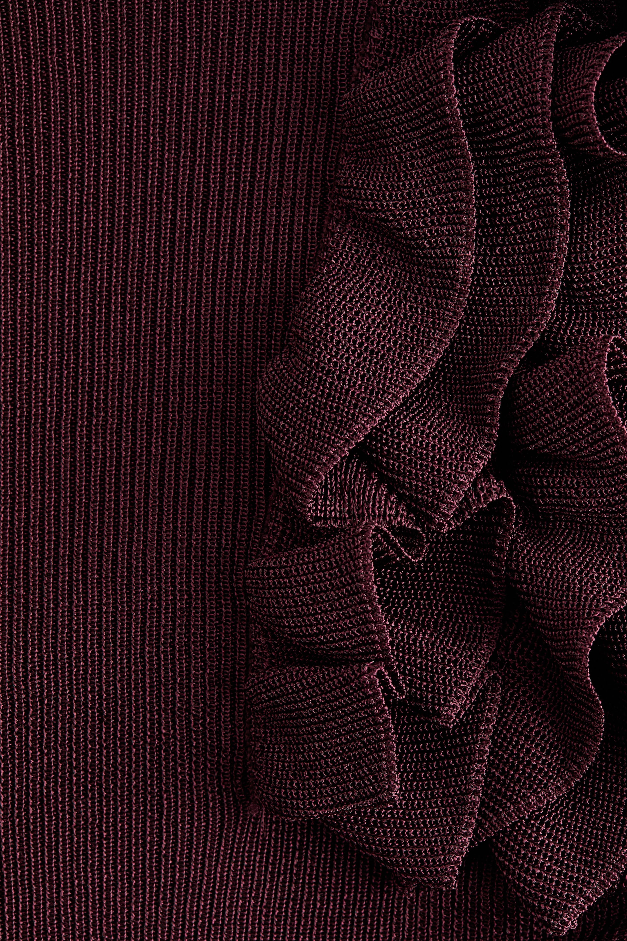 Ruffle-Detail Mock Turtleneck Top