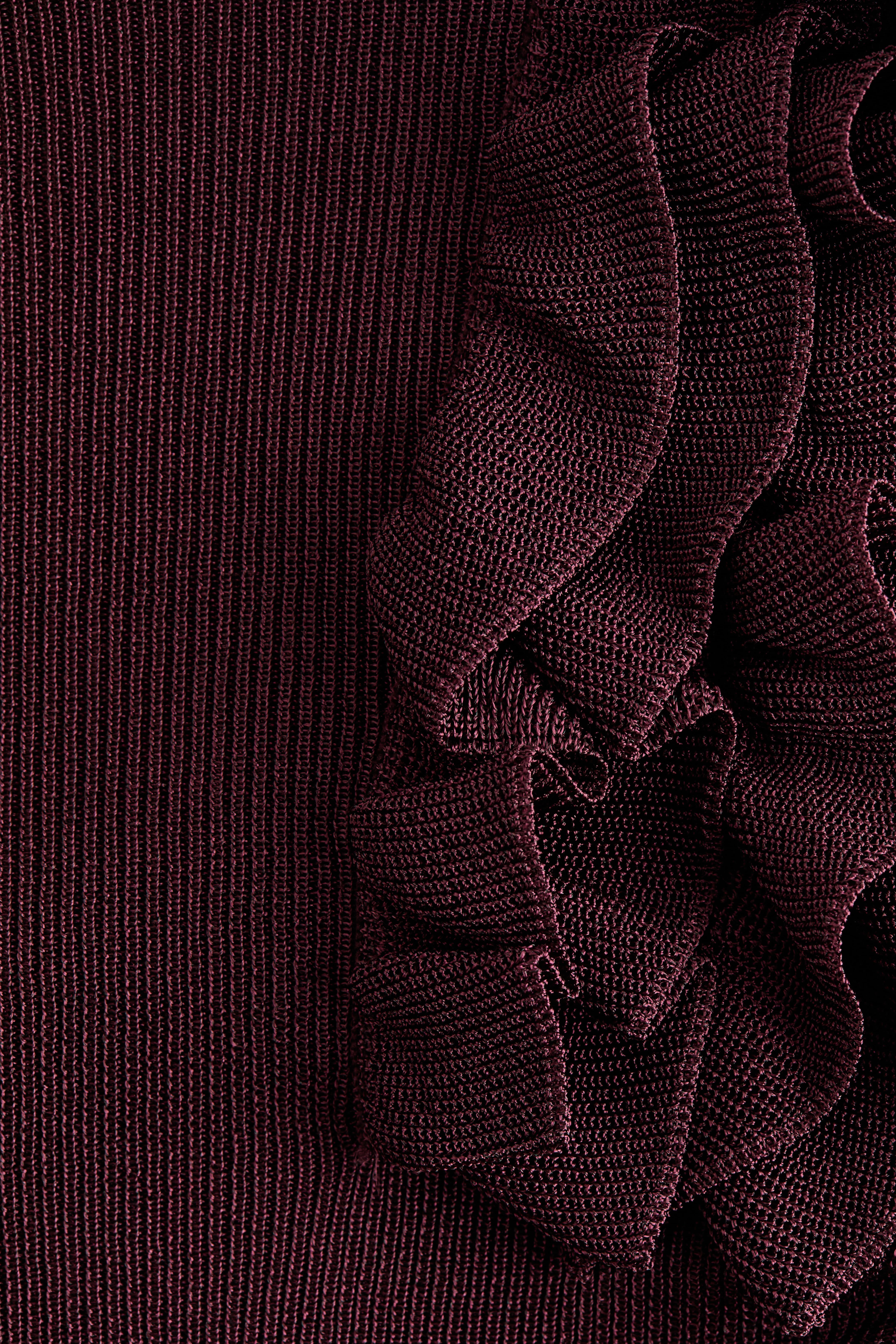 Ruffle-Detail Mock Turtleneck Top