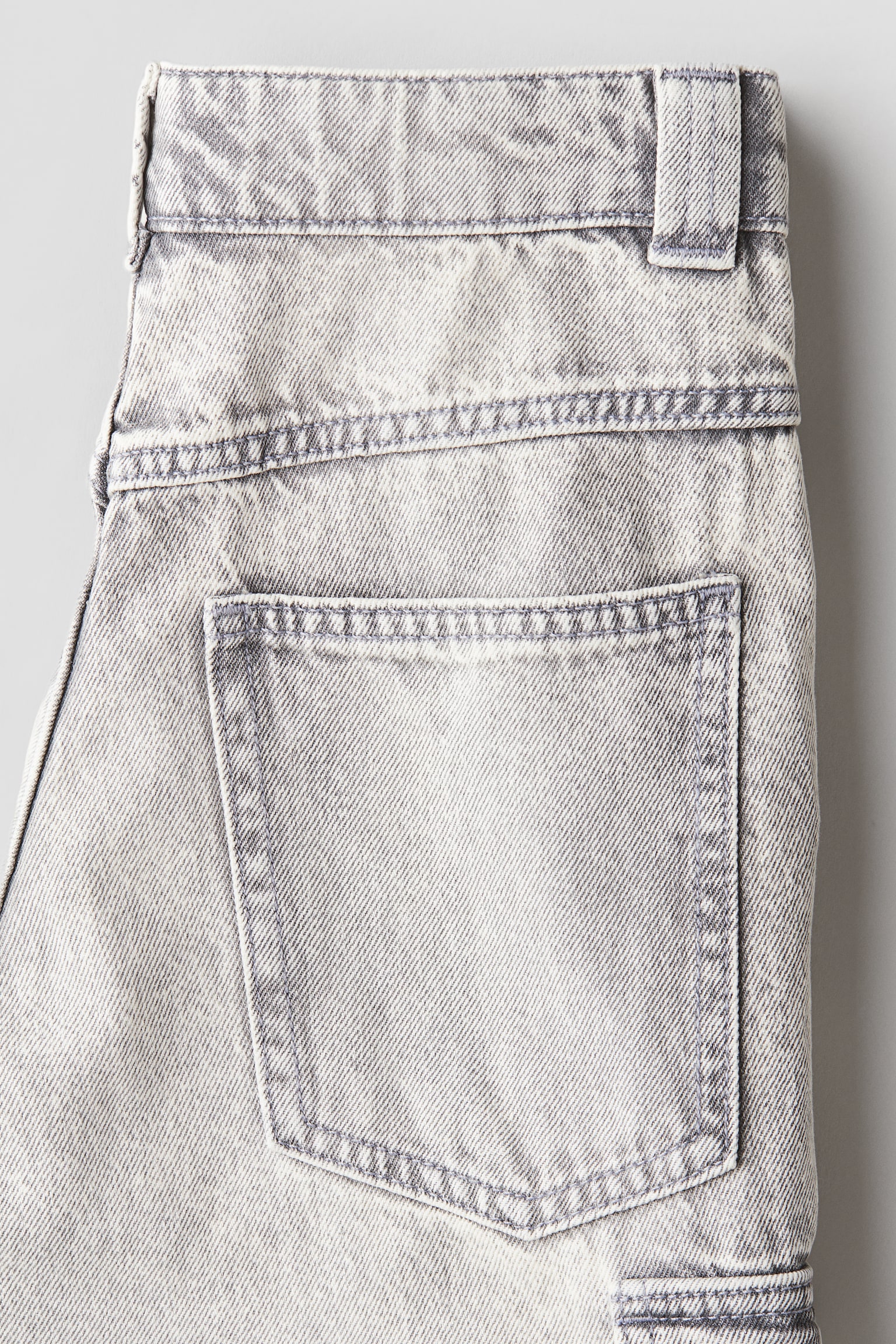 Wide-leg cargo jeans - Light grey/Denim blue - 6