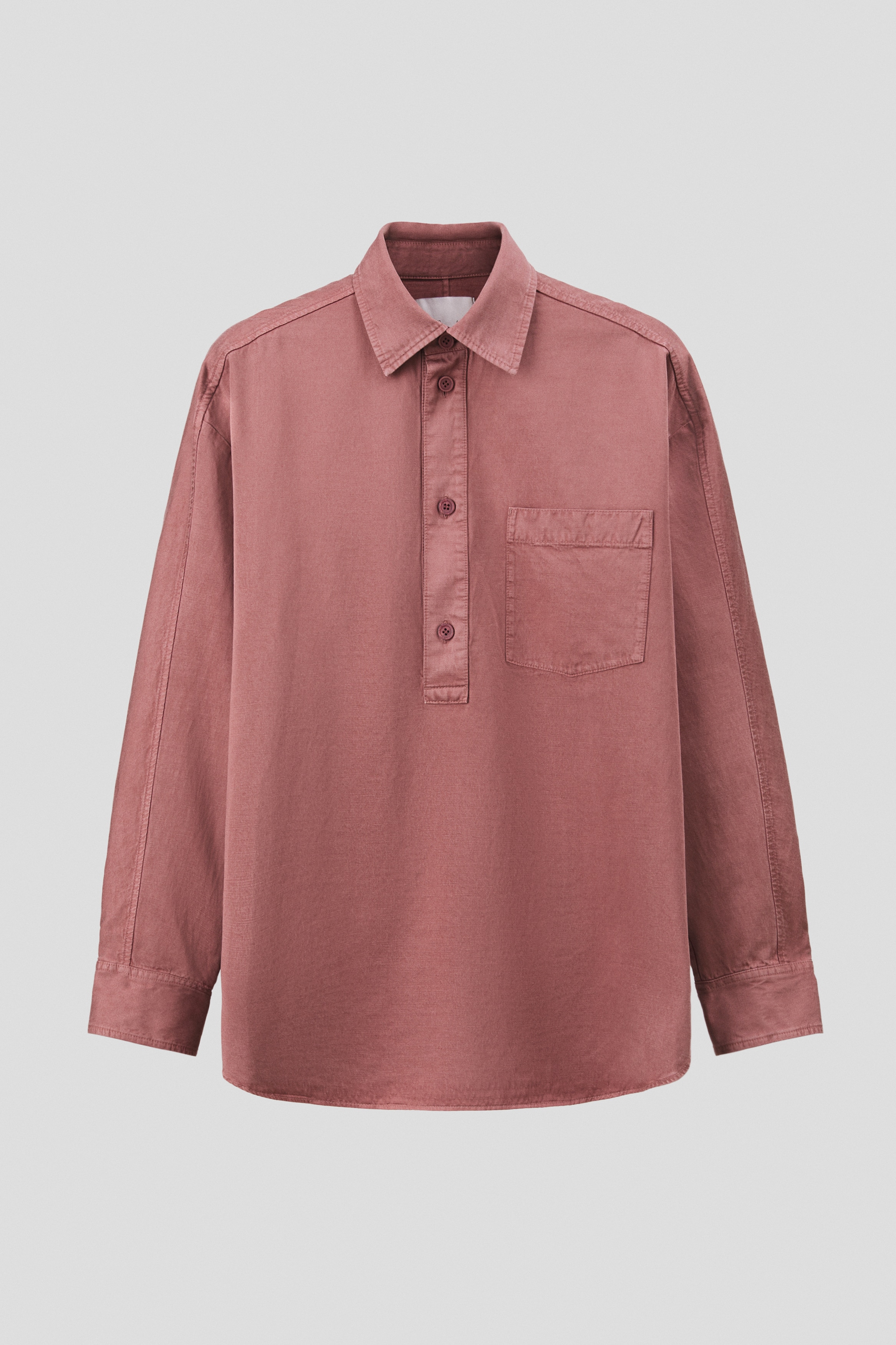 Loose Fit Popover shirt - Dark dusty pink