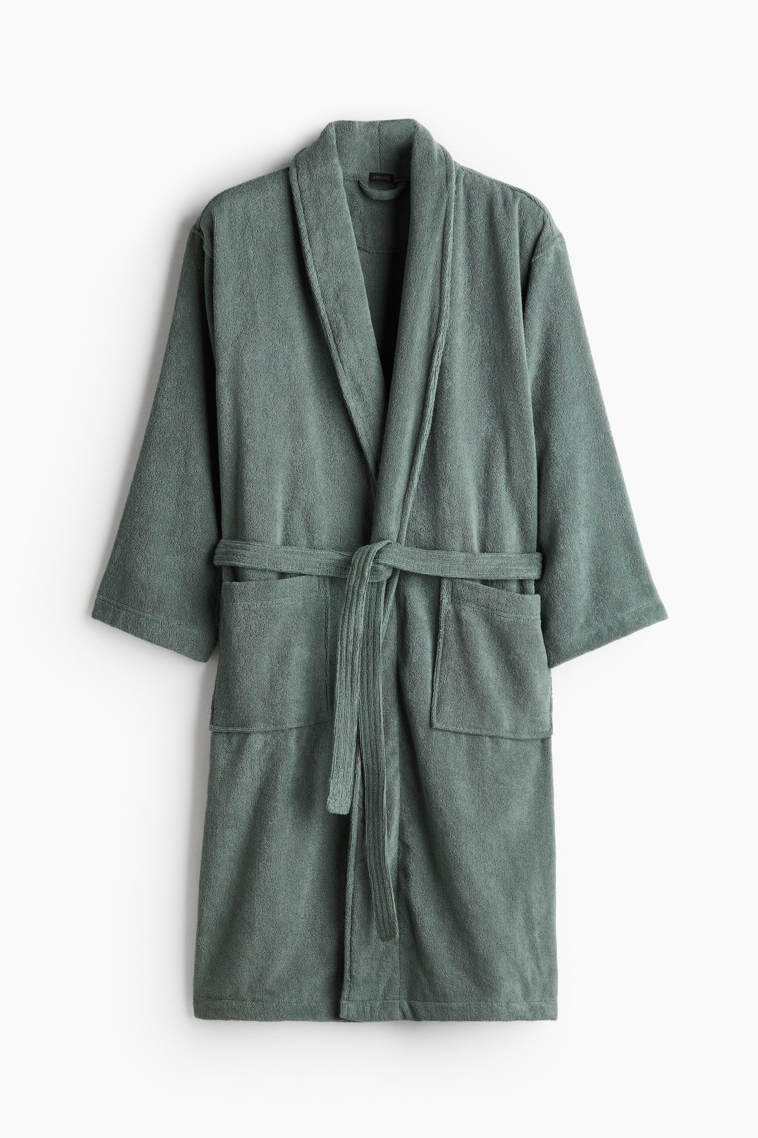 Cotton terry dressing gown - Green/Light mole/Light dusty blue/Dark grey/White/Dusty brown/Light blue/Pink - 1