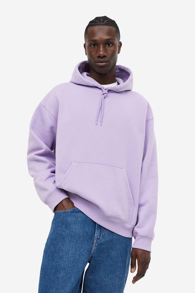 Relaxed Fit Hoodie - Purple/Black/White/Light grey marl/dc/dc/dc/dc/dc/dc/dc/dc/dc/dc/dc/dc/dc - 1