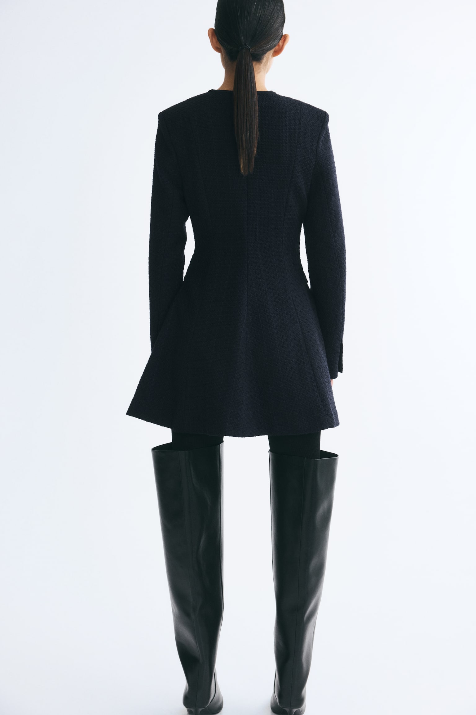 Женское платье H&M Bouclé-Weave Jacket, цвет: Тёмно-синий — фото 5