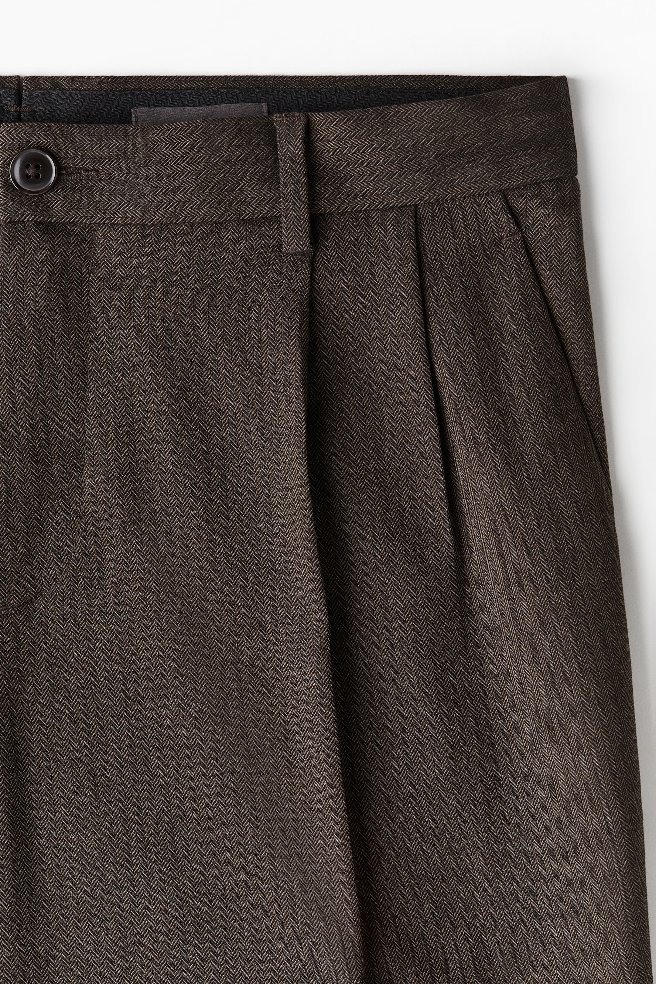 Regular Fit Tailored trousers - Dark brown - Men | H&M GB 6