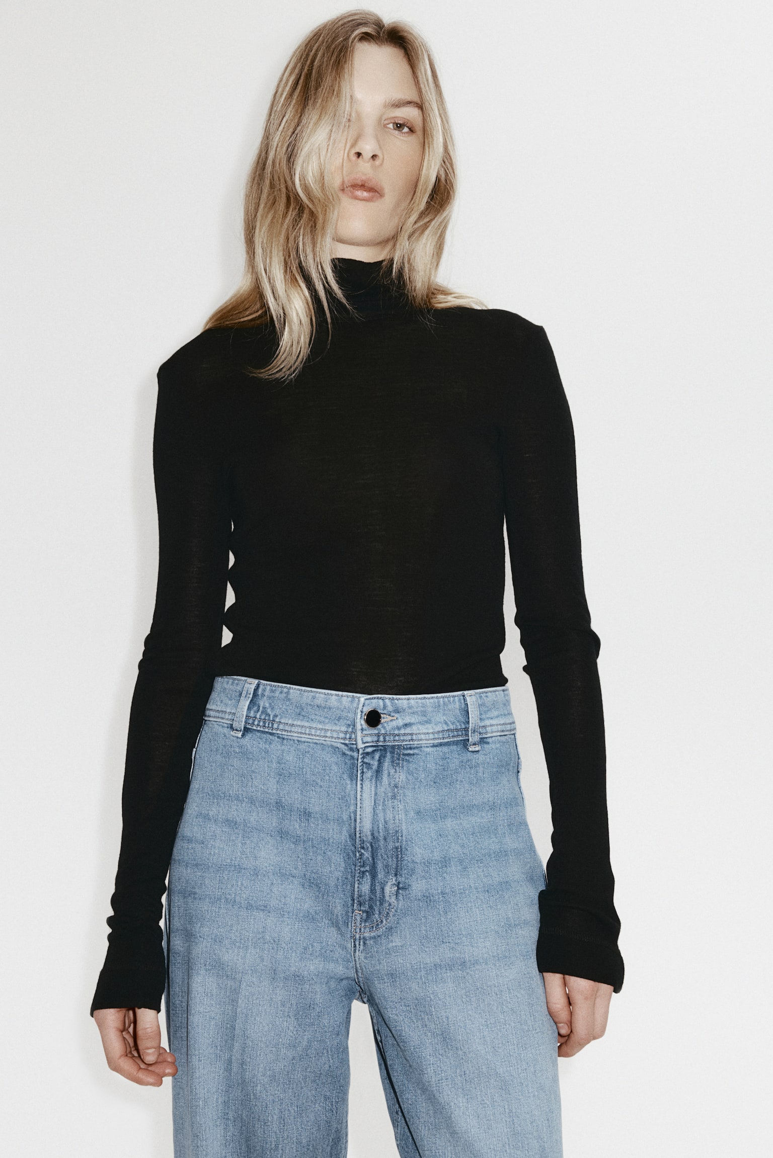 Wide High Jeans - Açık kot mavisi/Koyu kot mavisi/Koyu kot mavisi/Açık bej - 5