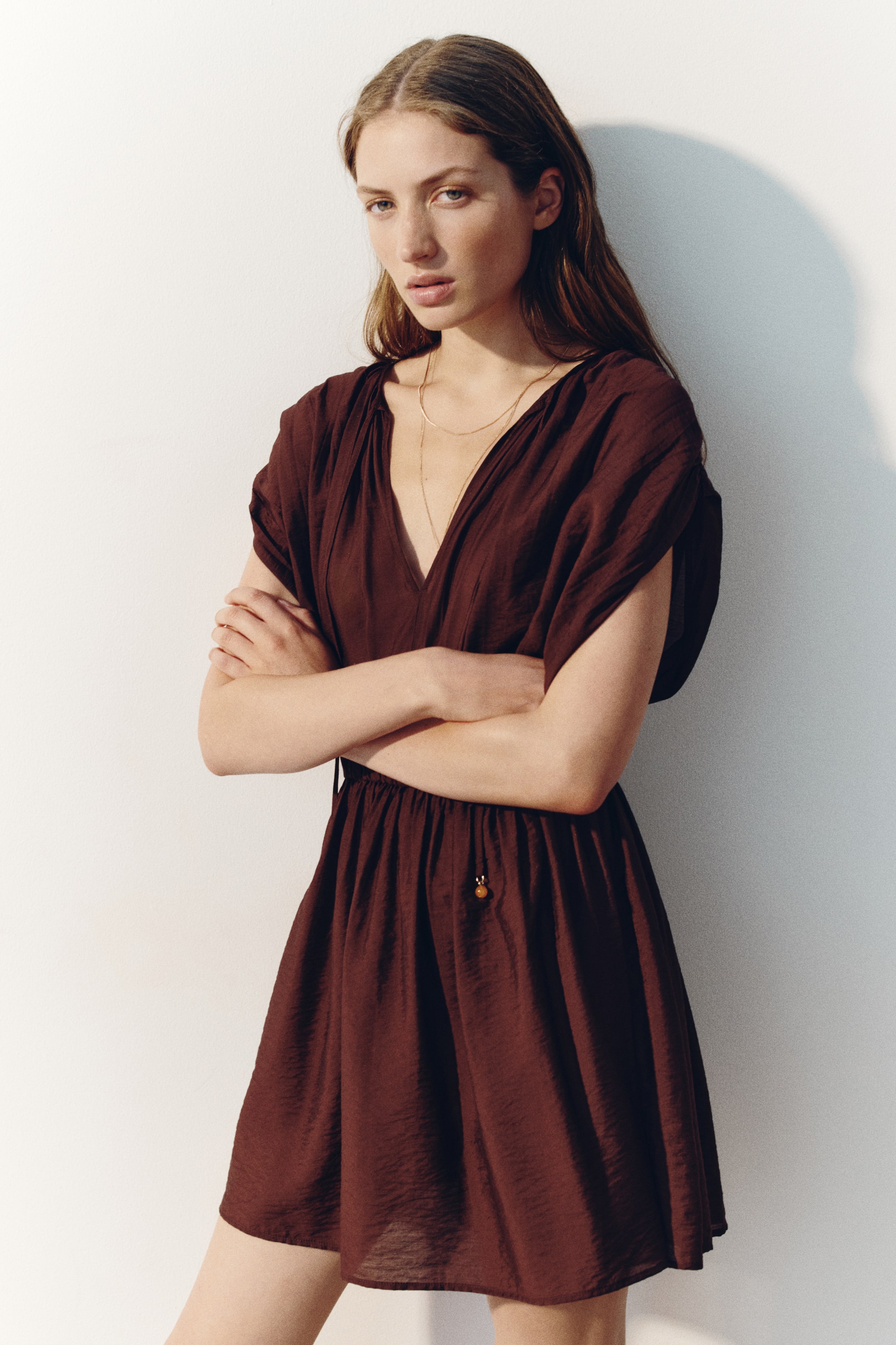 Robe tunique en viscose mélangée