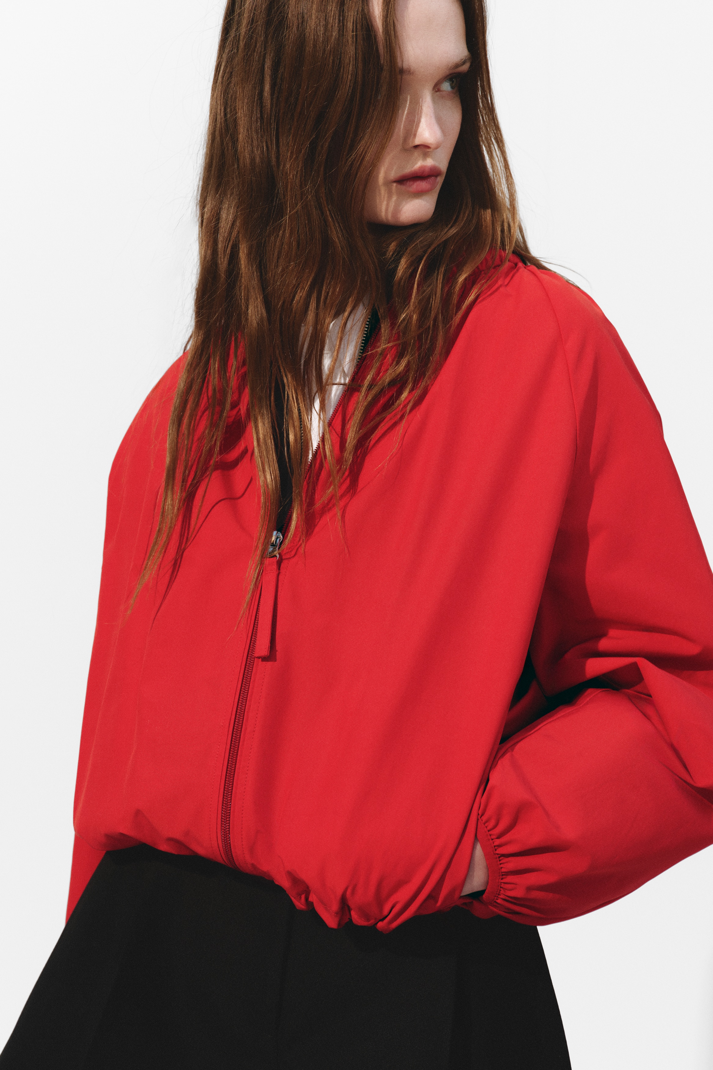 Bomber à fronces - Rouge vif/Marron/imprimé léopard/Noir/Bleu denim/Marron