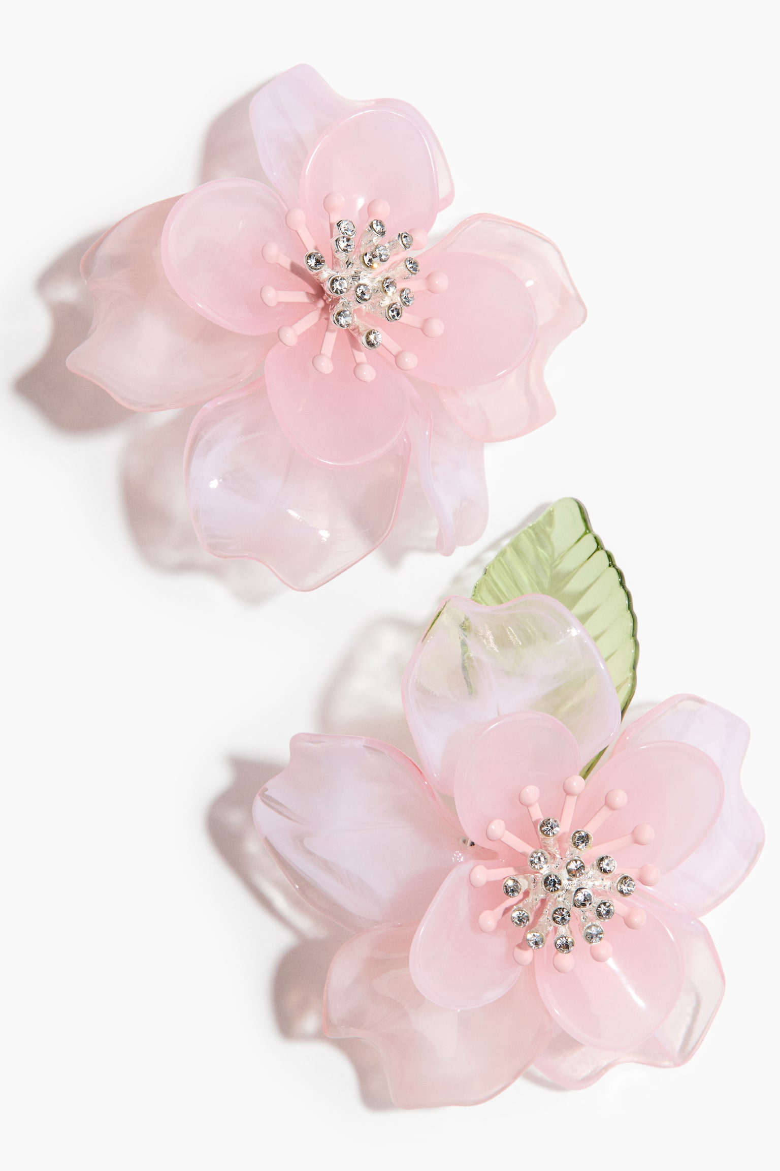 Женские серьги H&M Flower-Shaped Statement, цвет: Светлый розовый — фото 3
