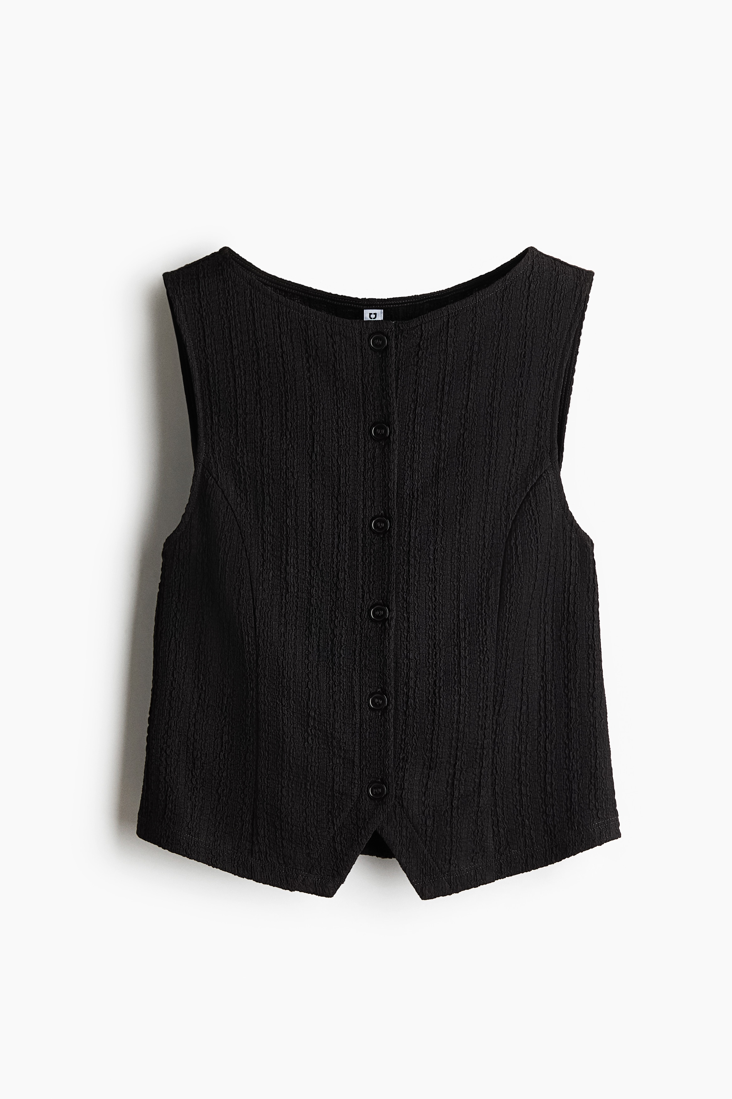 Textured Jersey Vest - Charcoal gray/Dark blue/Light beige