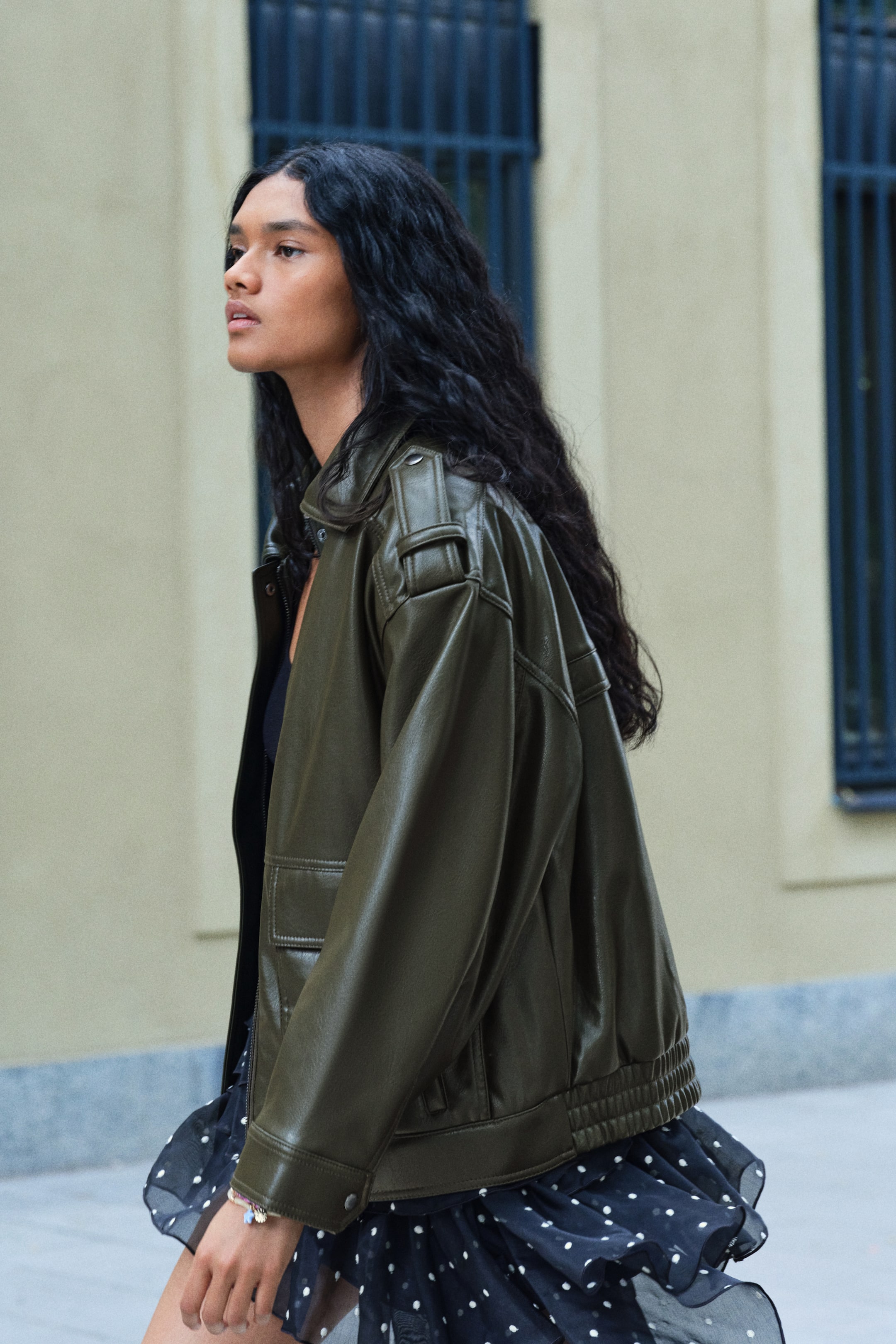 Coated Biker Jacket