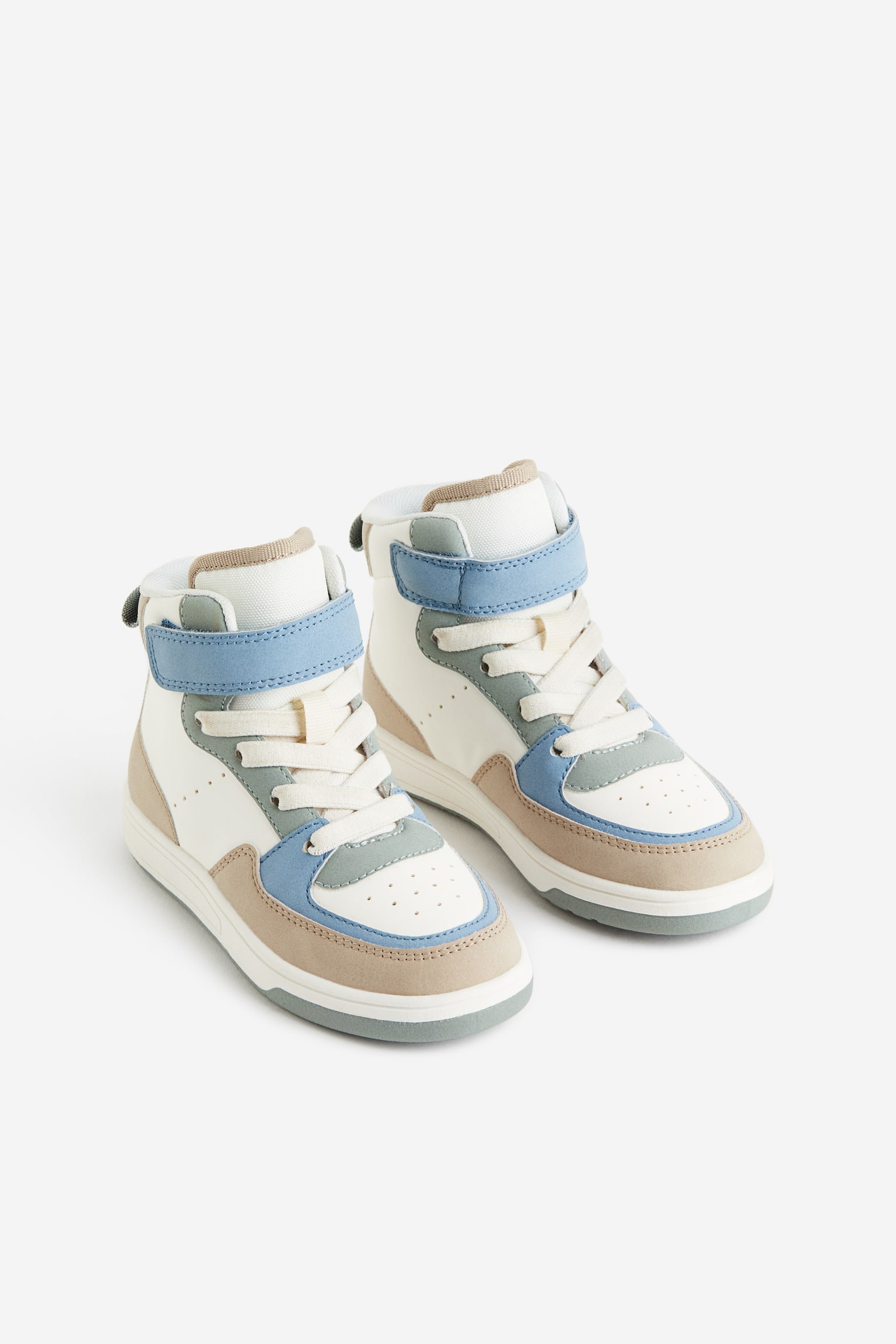 Block Colour Hi Top Sneakers - Light blue/Block colour/Red/Block colour - 1