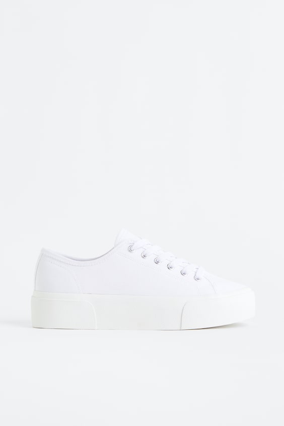 Platform trainers - No heel - White - Ladies | H&M GB