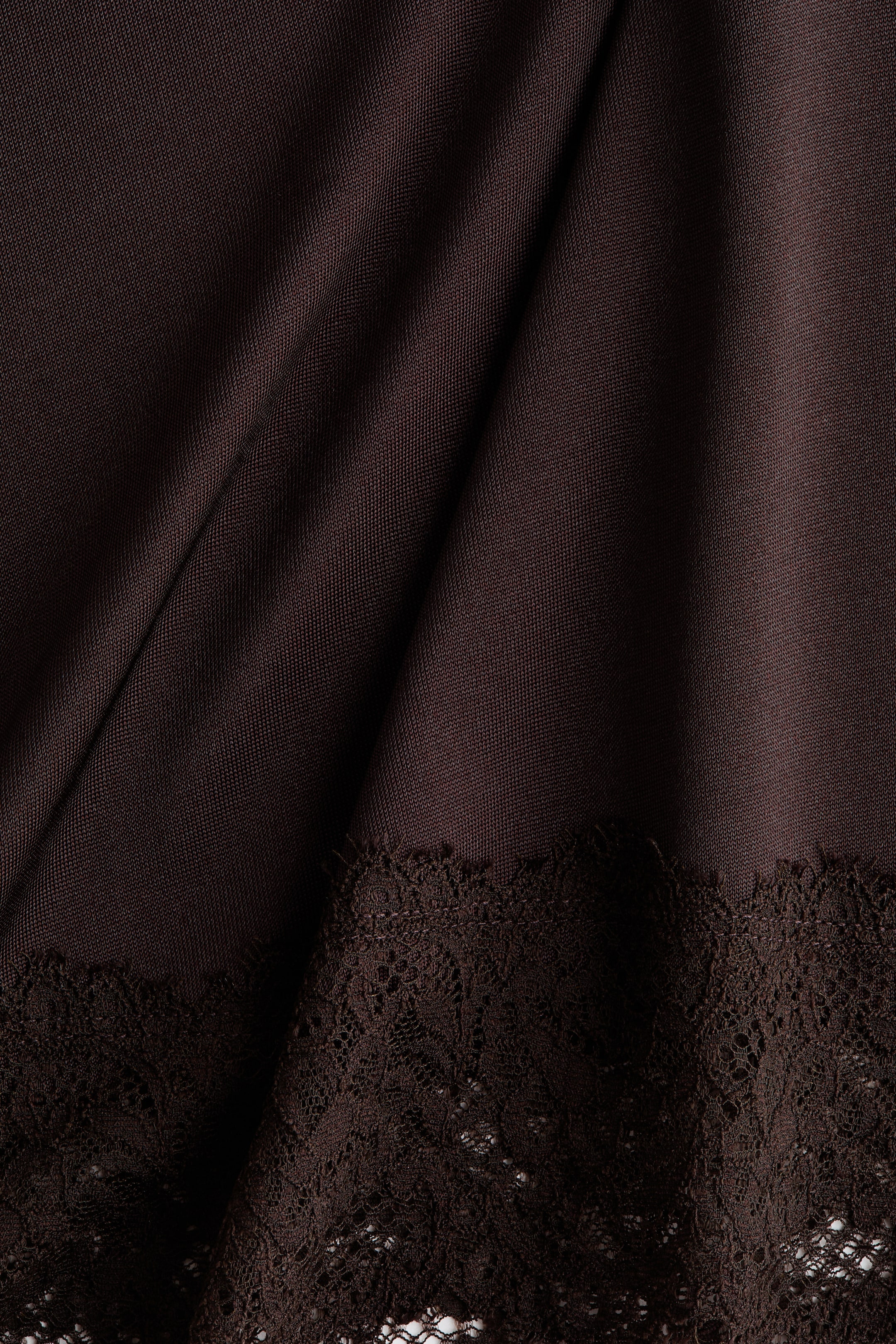 View larger image: Asymmetric Lace-Trimmed Skirt - Dark brown - Ladies | H&M US 5