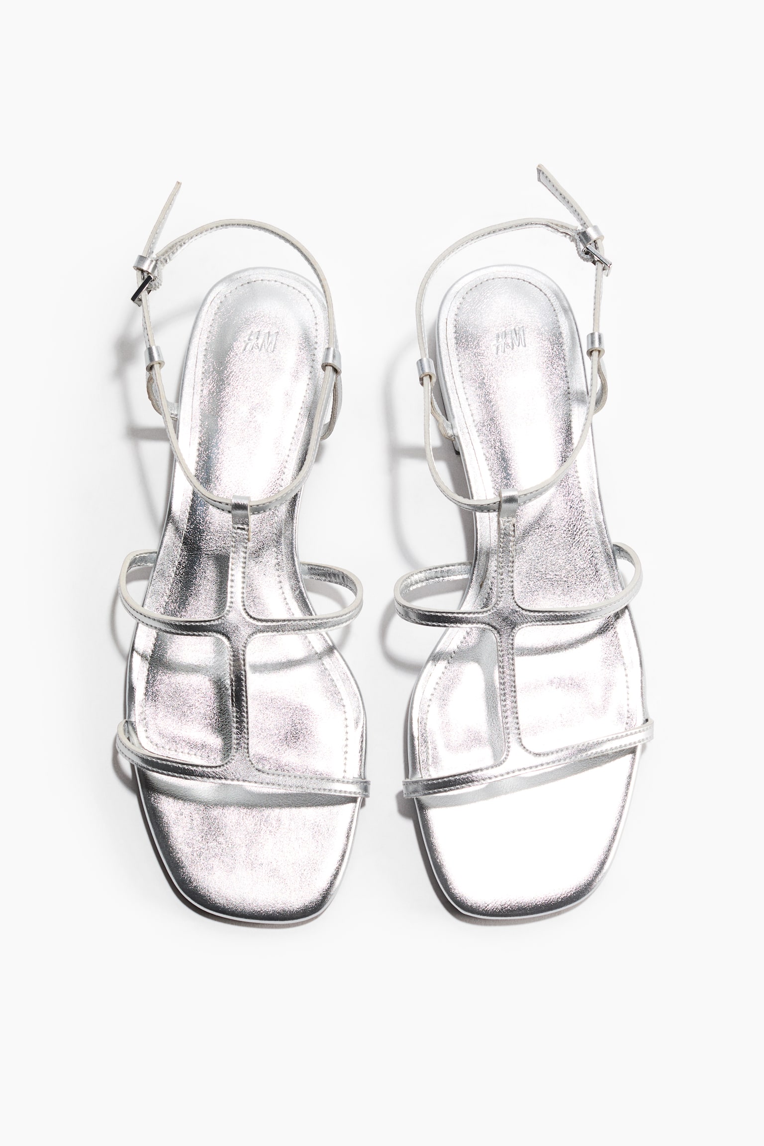 Strappy sandals-Silver-coloured - 2