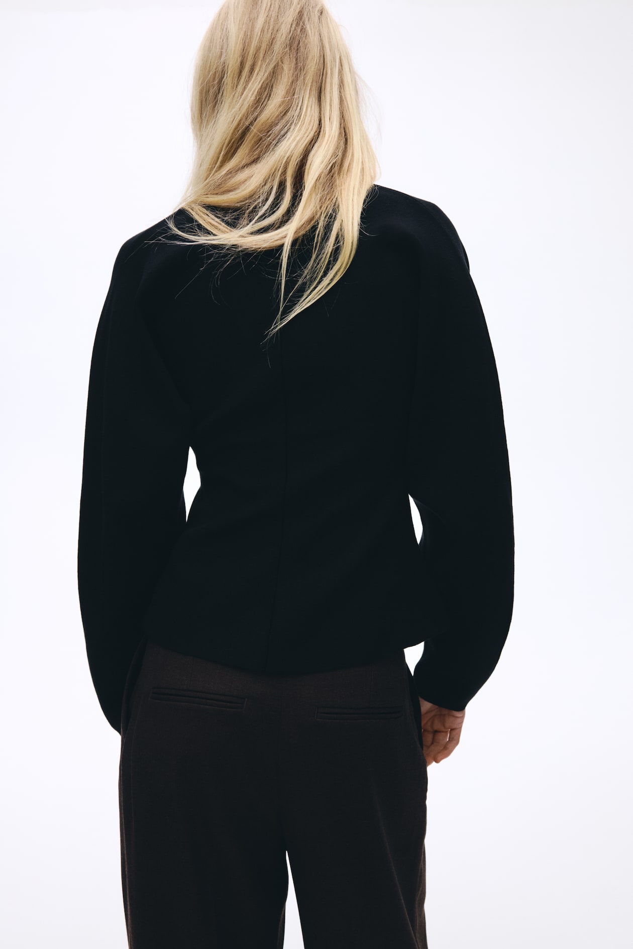 Silk-Blend Peplum Cardigan - image 3