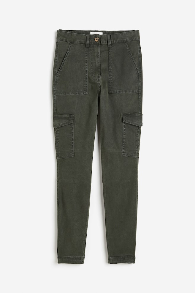 Twill cargo trousers - Dark khaki green/Black/Dark khaki green - 2