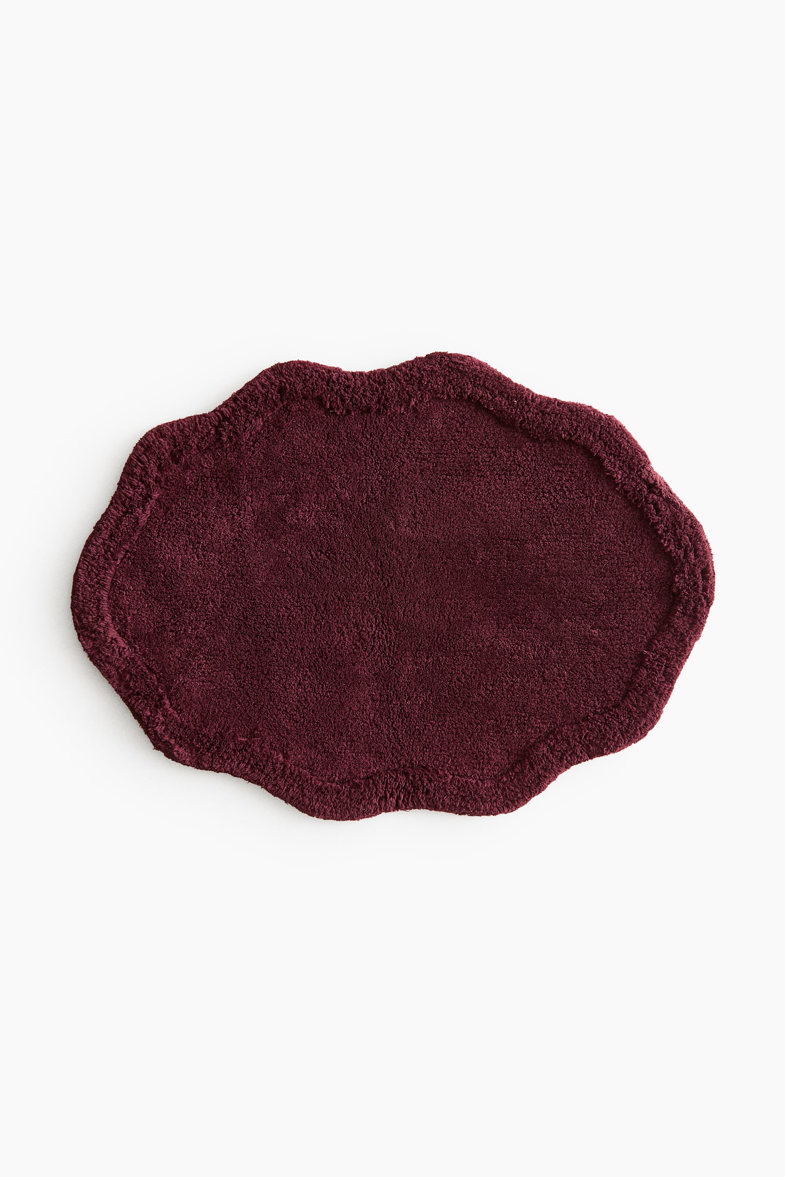 Tufted cotton bath mat - Dark plum red/Dusty blue/Brown/White - 1