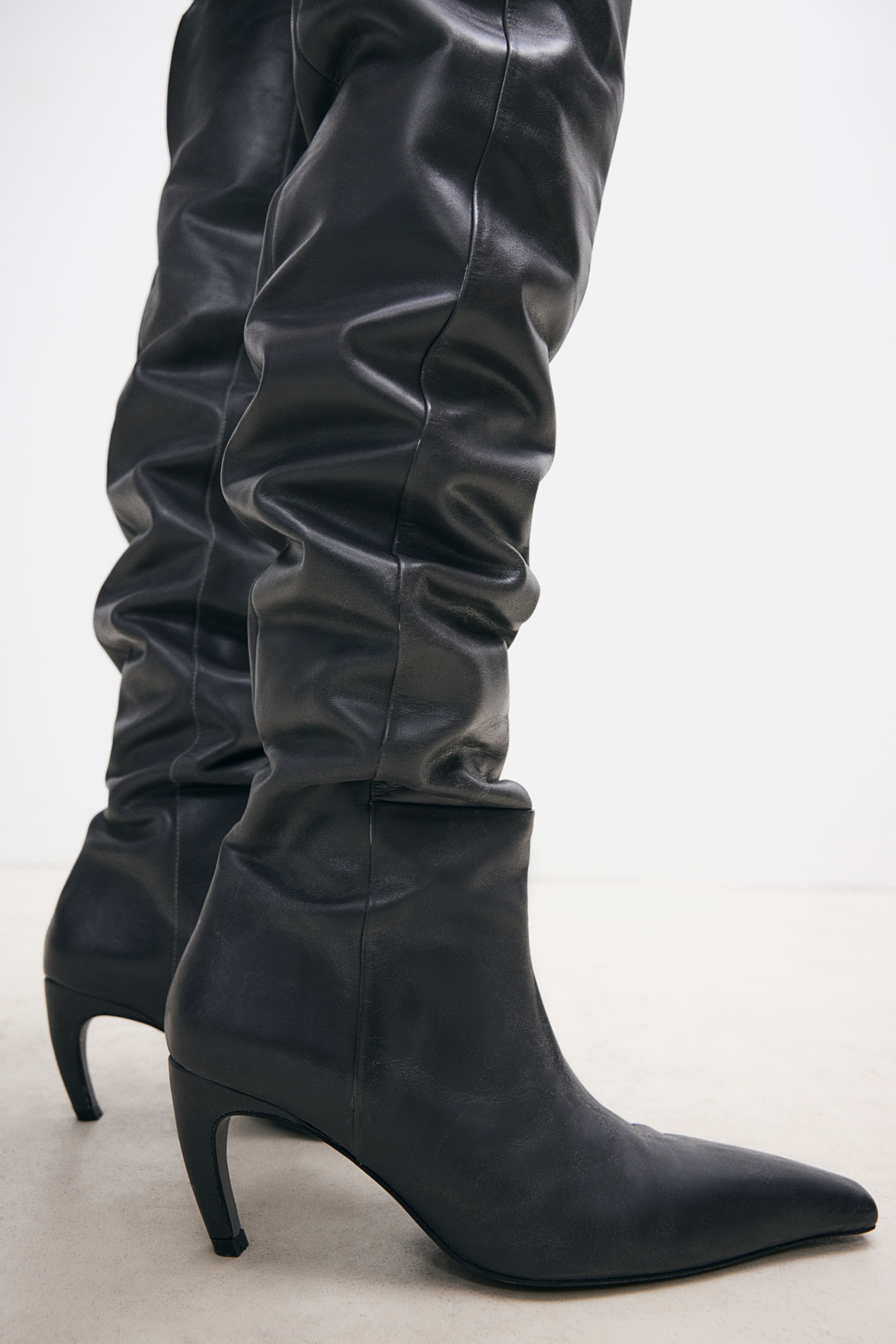 Over the knee leather boots