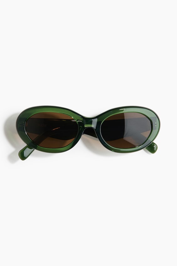 Женские солнцезащитные очки H&M Oval Polarized Sunglasses, цвет: Зелёный