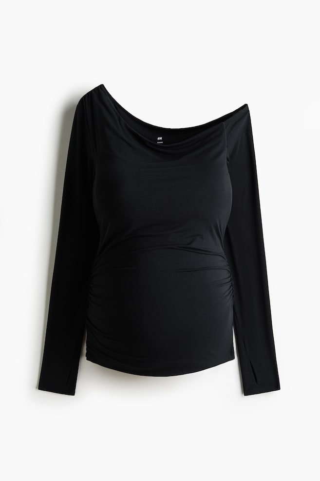 MAMA One-shoulder modal top - Black - 1