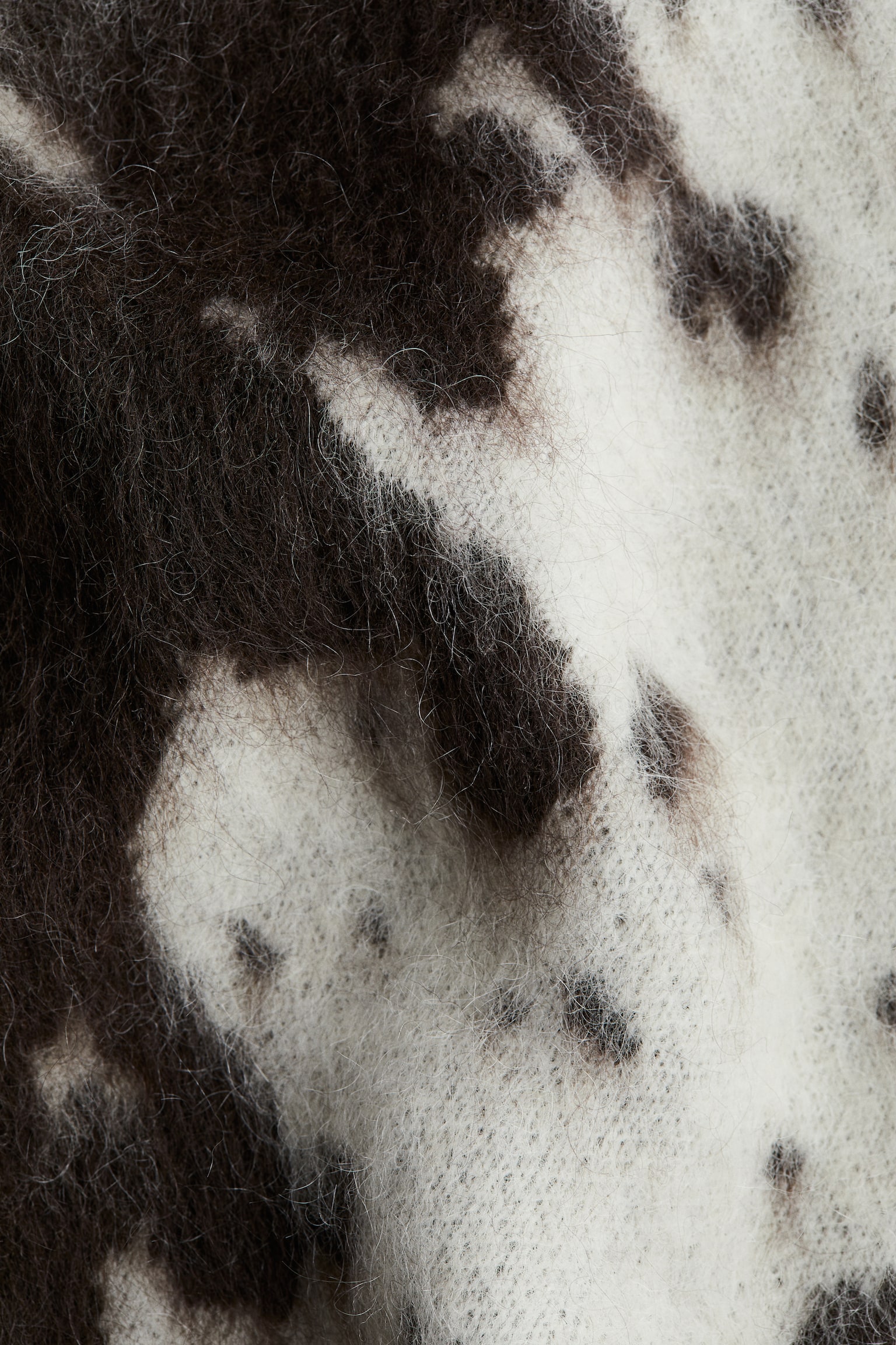 Mohair-blend turtleneck jumper - Cream/Cowhide print - 5