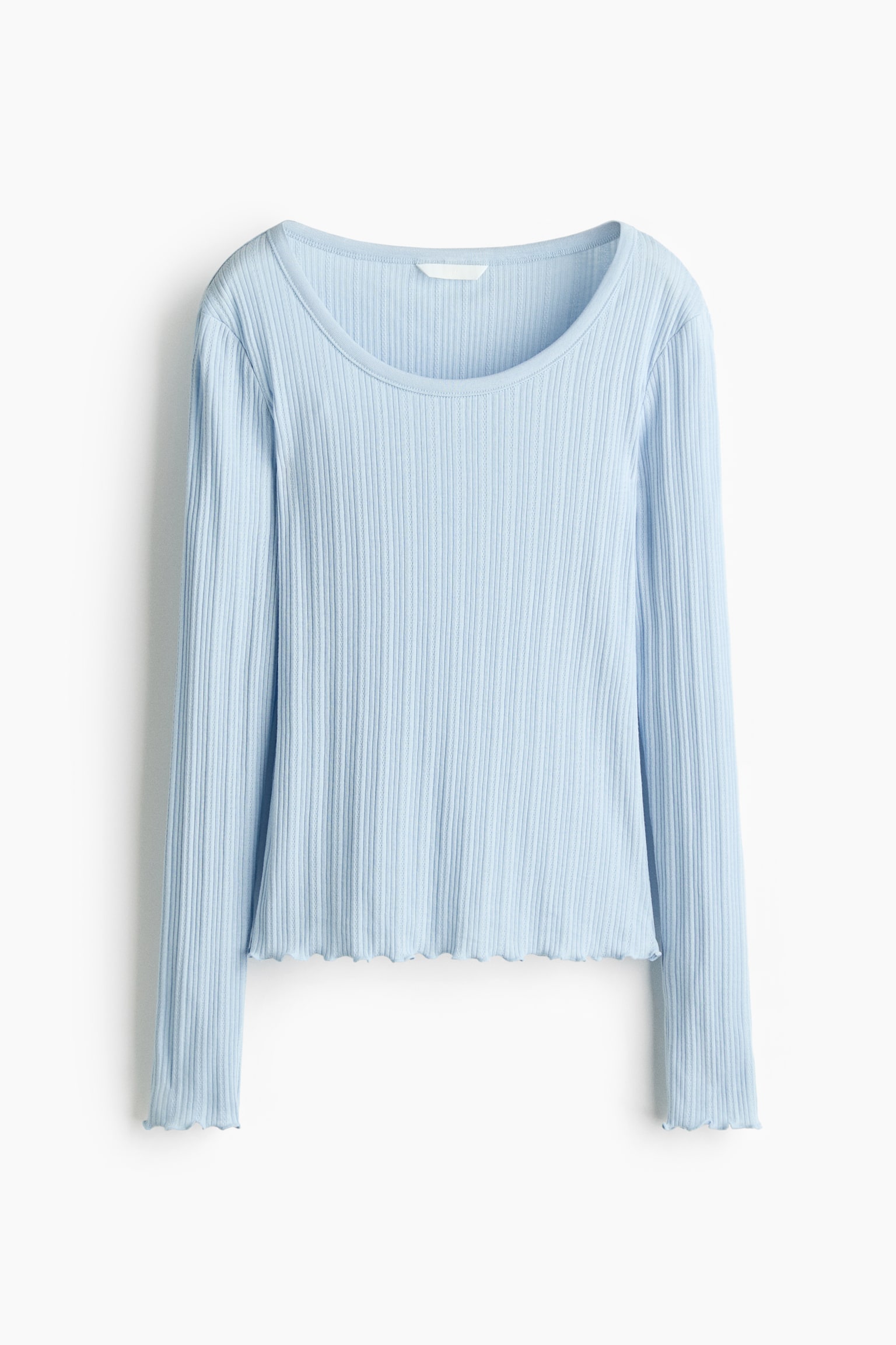 Top z ažurového žerzeje - Bleděmodrá/Bílá/Tmavě hnědá - 1