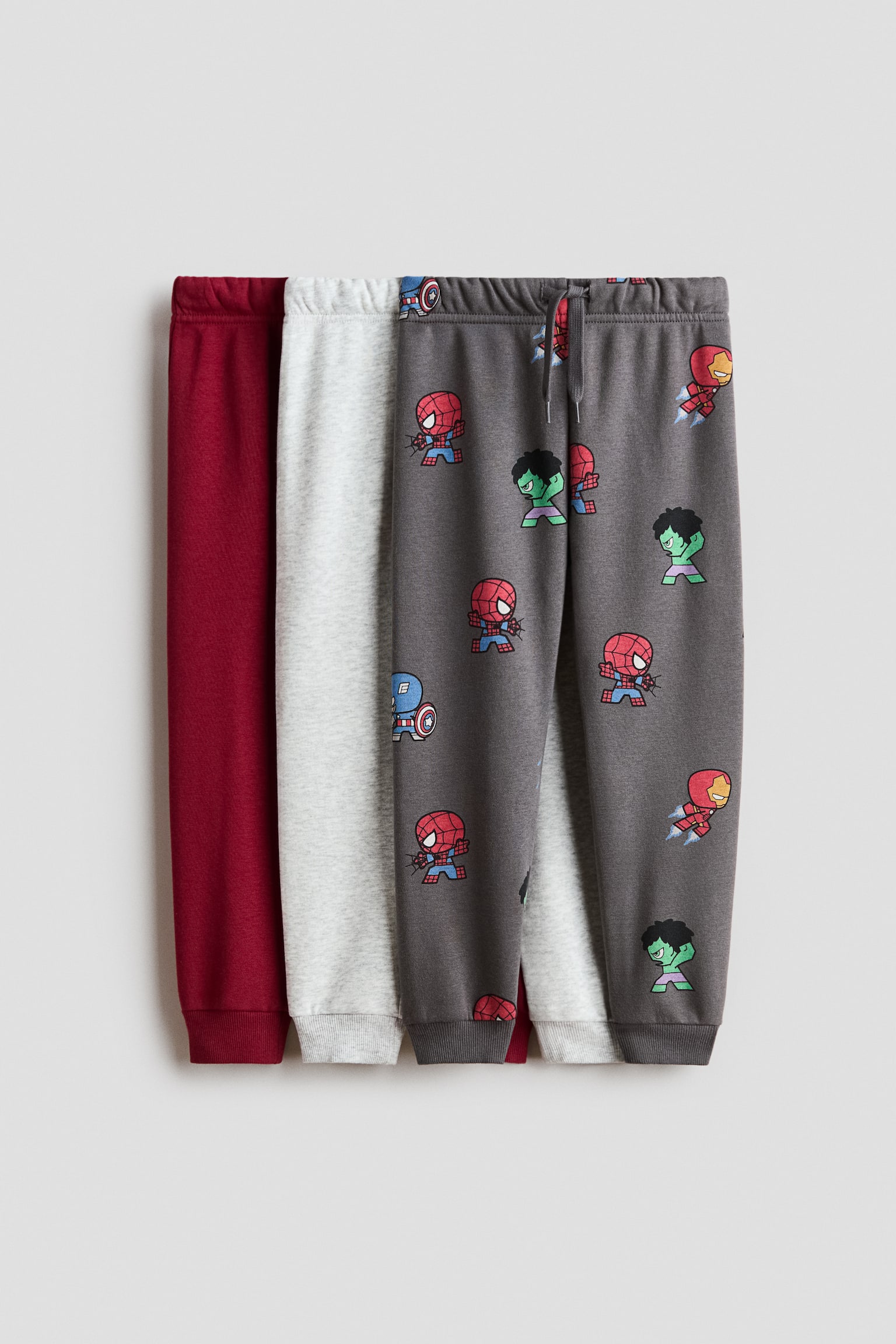 Lot de 3 pantalons jogger à l'intérieur brossé - Taupe foncé/Marvel Comics/Vert foncé/Minecraft