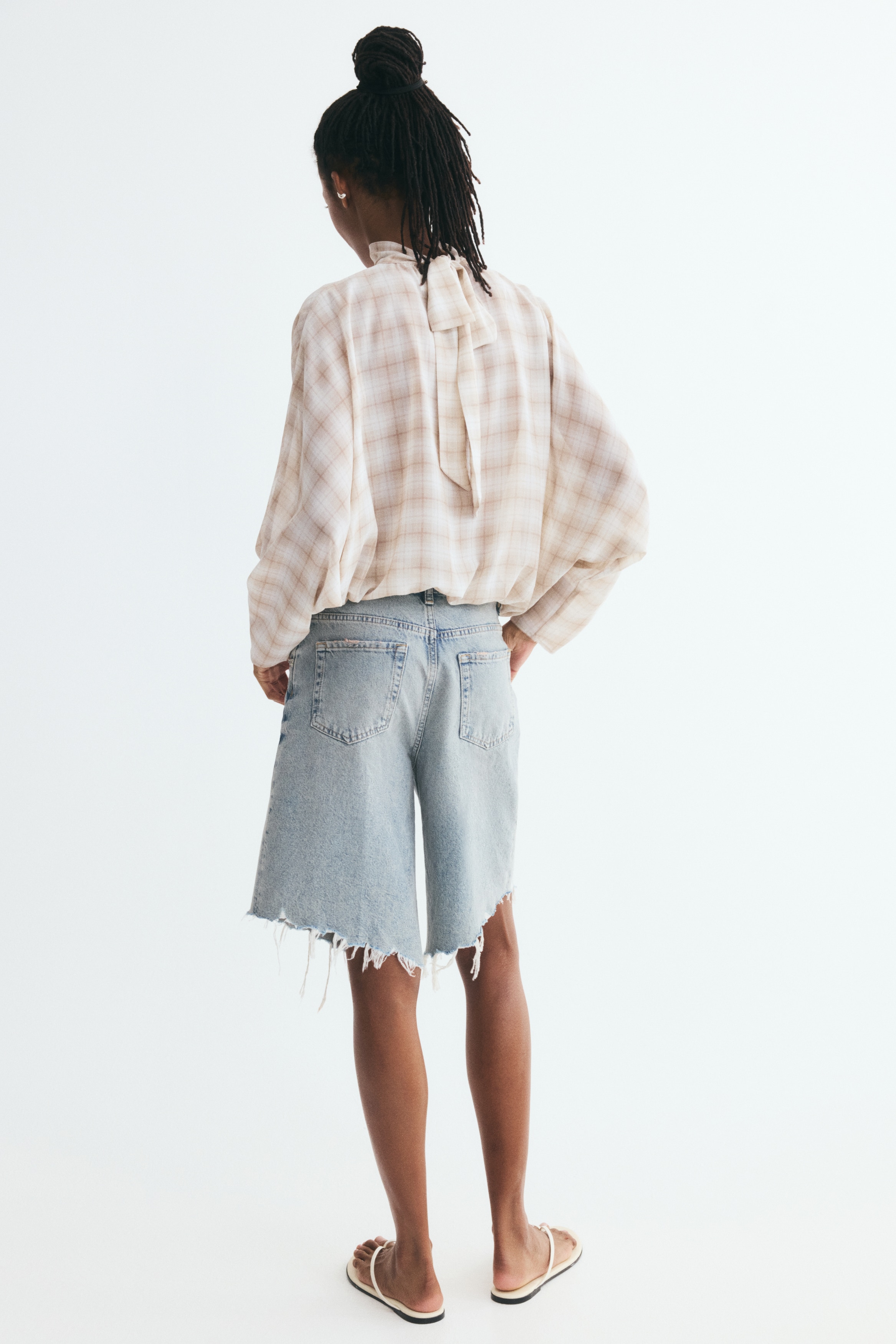 Tie-Back Stand-Up-Collar Blouse - thumbnail 4