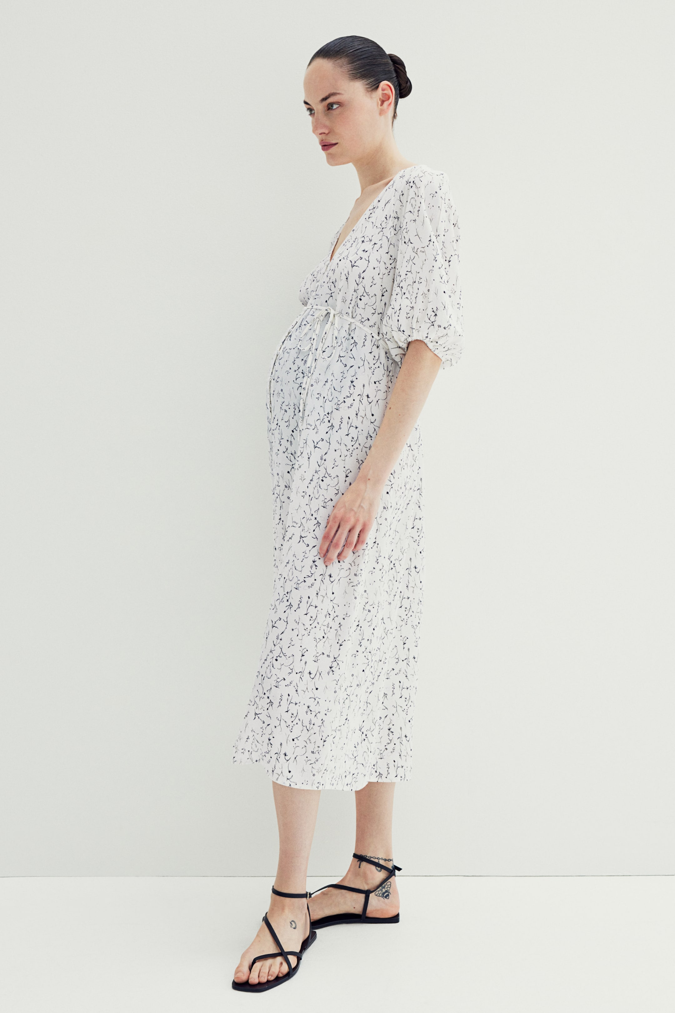 MAMA Tie-belt Crêpe Dress