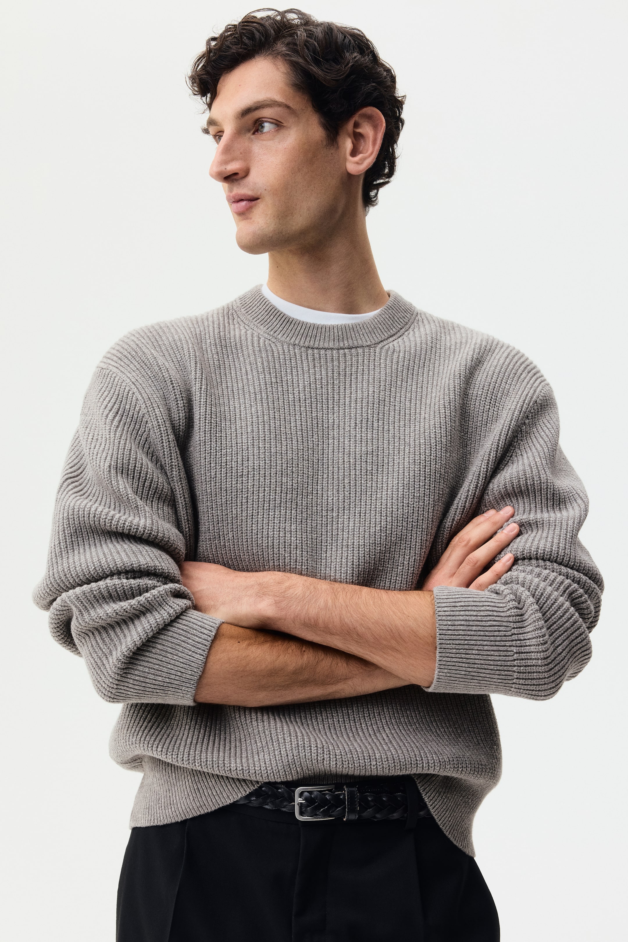 View larger image: Relaxed Fit Knitted jumper - Mole - Men | H&M IN 1