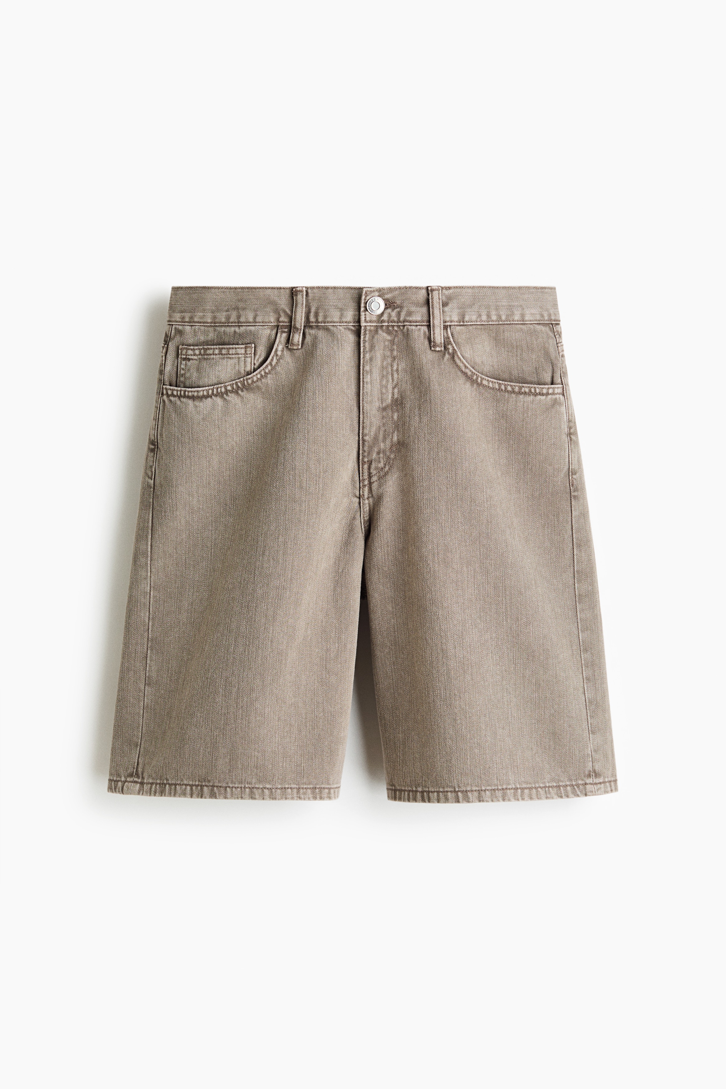 Relaxed Denim Shorts - Beige/Black/Dark lilac