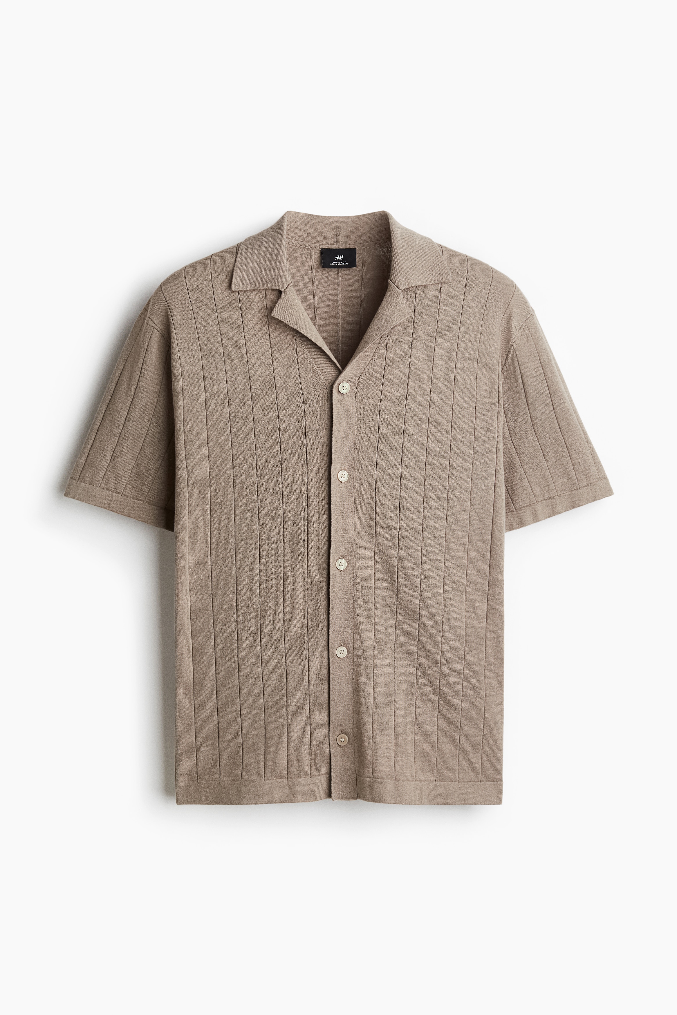 Regular-Fit Linen-Blend Resort Shirt - Dark beige/Dark beige/Cream/Cream/Sage green