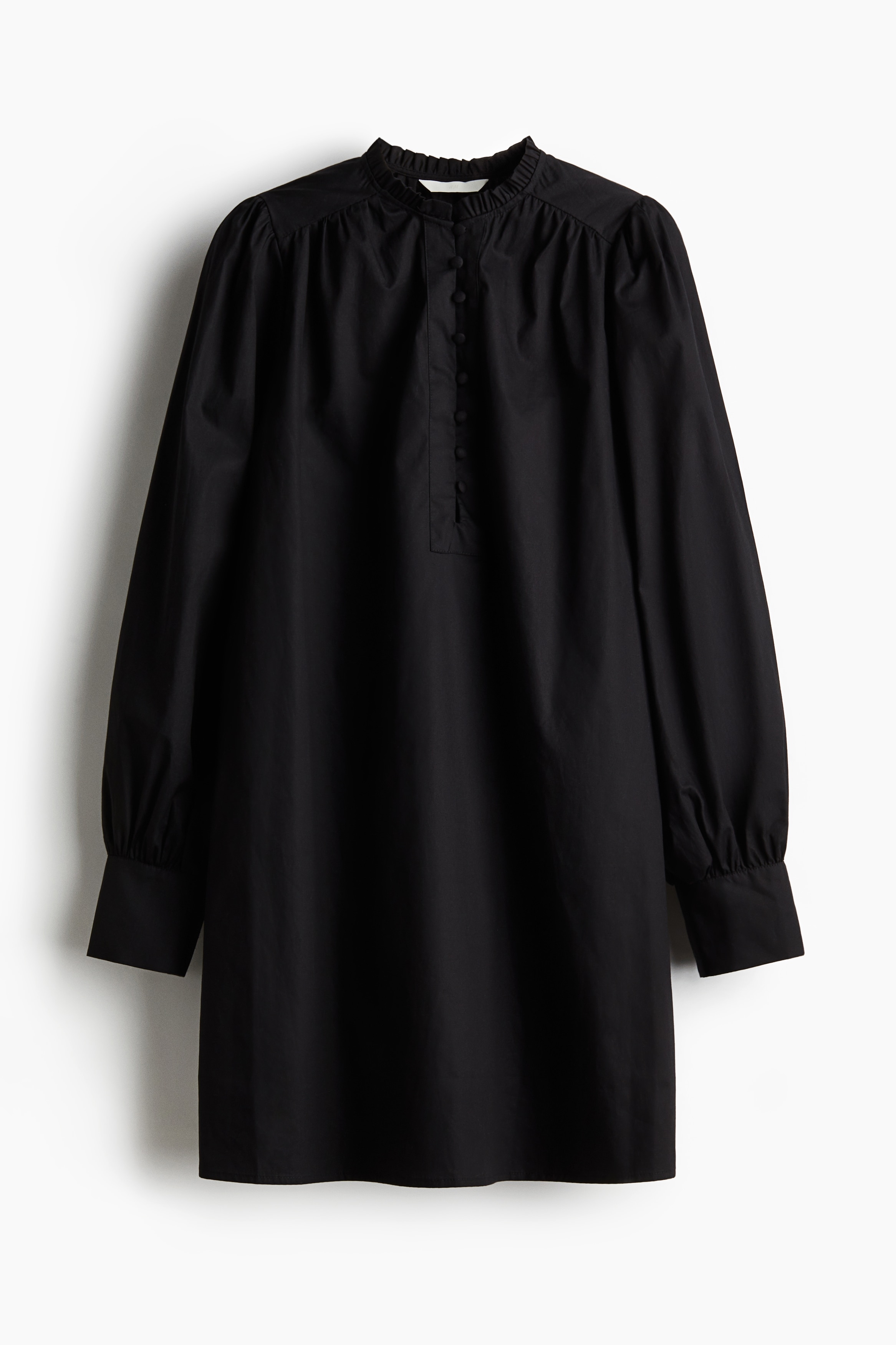 Pamučna haljina A-kroja - Crna