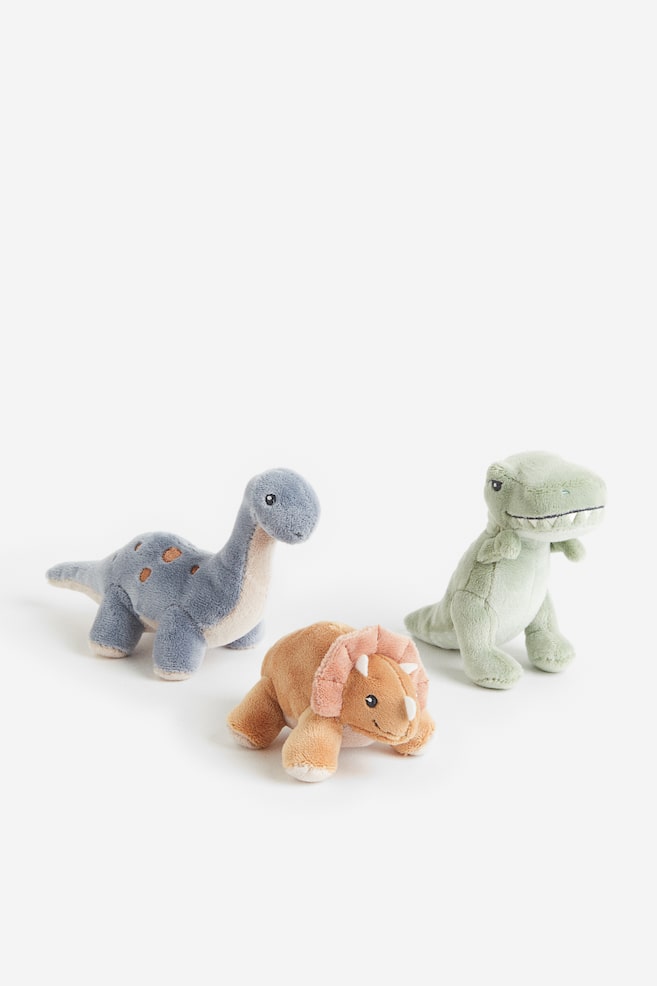 3-pack soft toys - Light green/Dinosaurs - 1